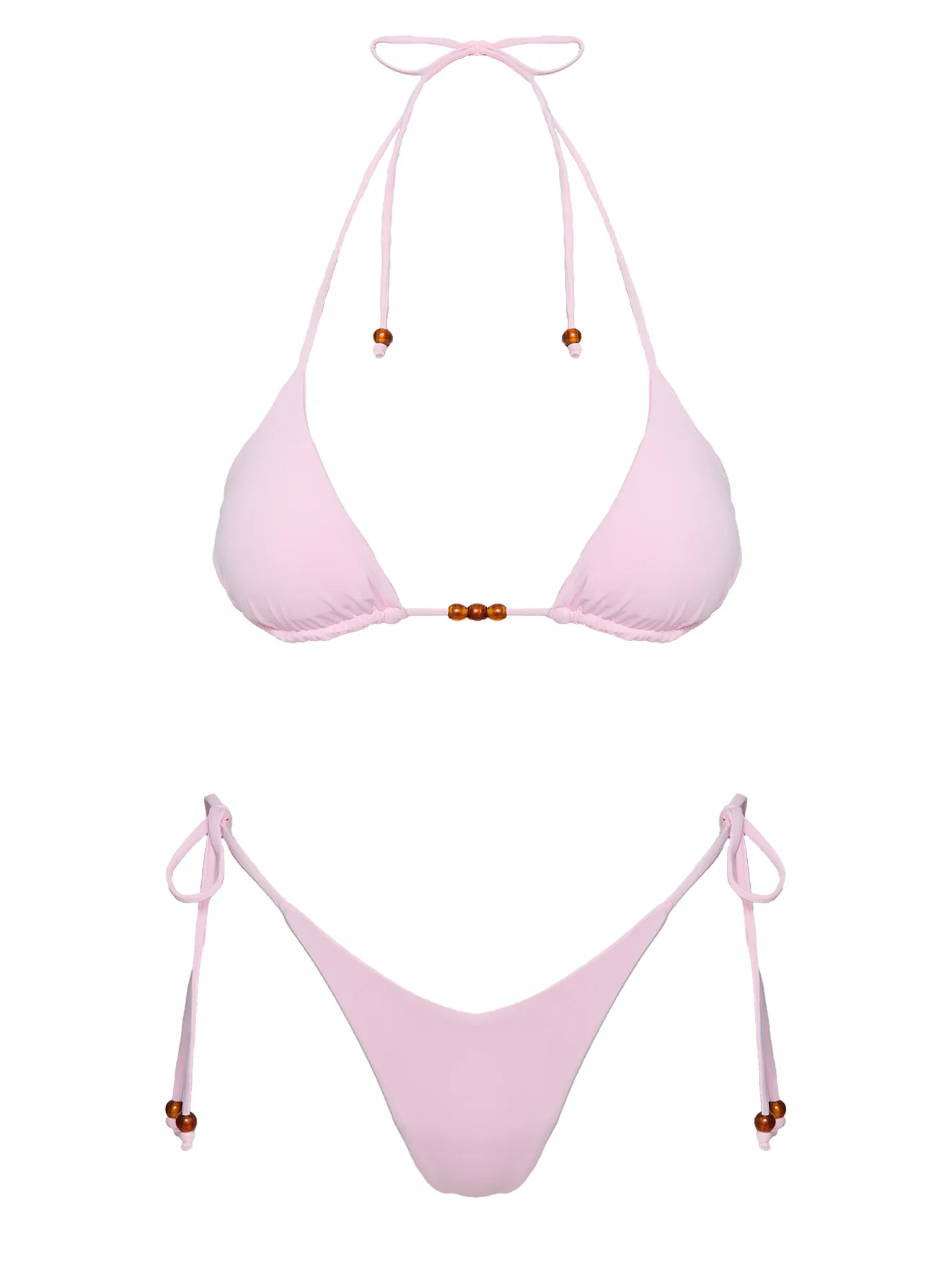 Glora Tie Side Beaded Bikini Bottom Pink - Image 8