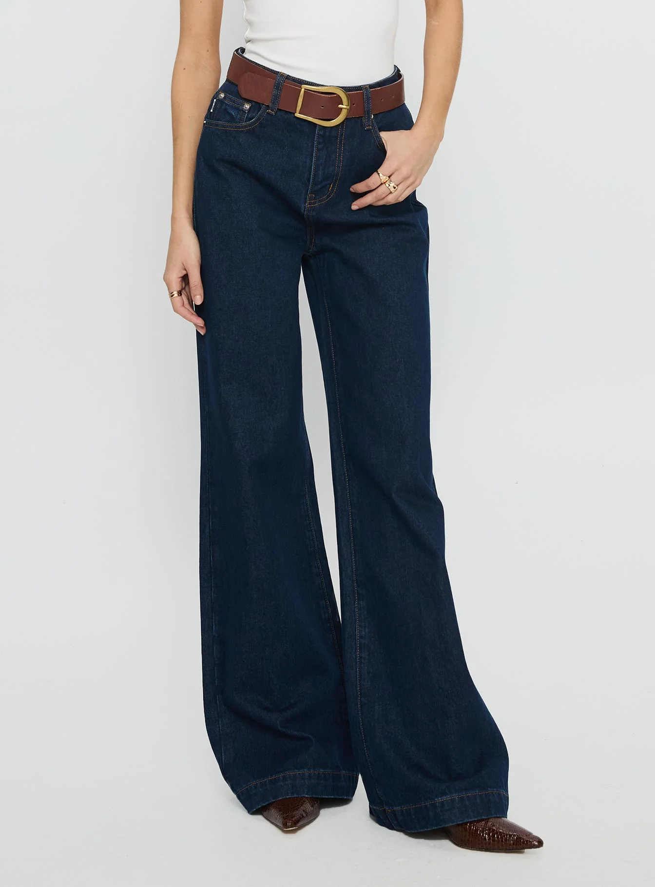 Goldie High Rise Wide Leg Jeans Indigo - Image 2