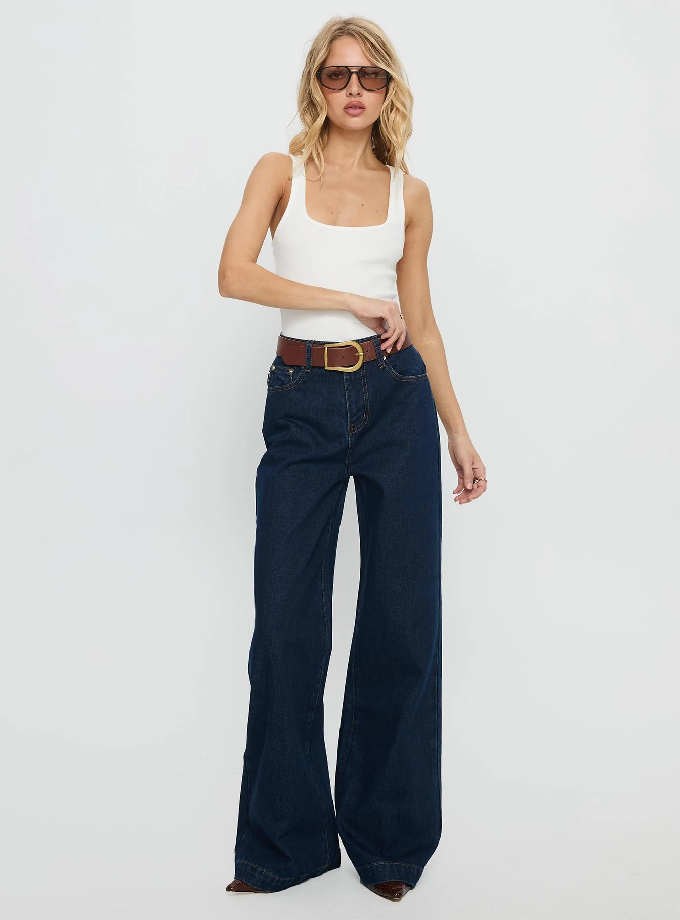 Goldie High Rise Wide Leg Jeans Indigo - Image 3