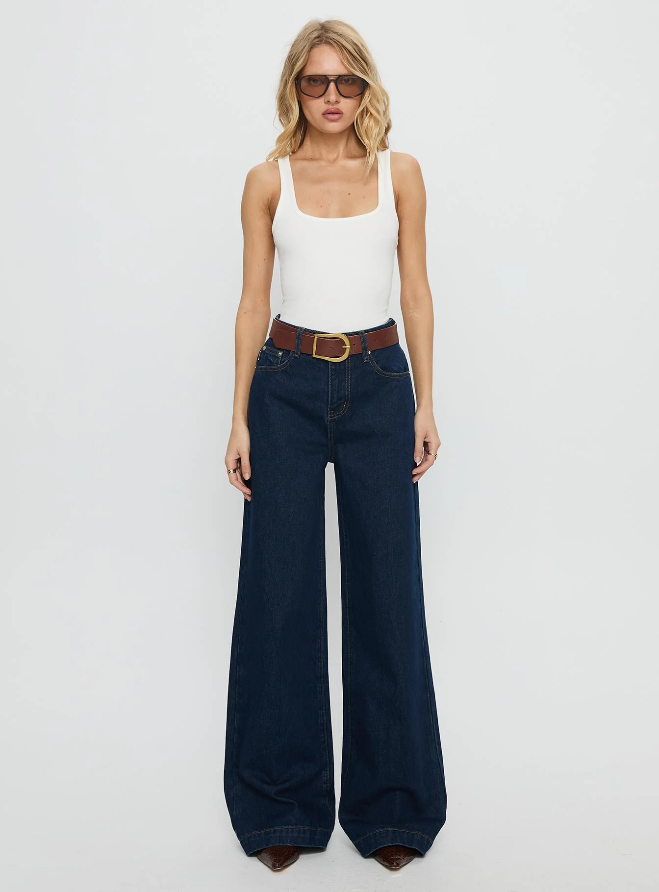 Goldie High Rise Wide Leg Jeans Indigo - Image 7
