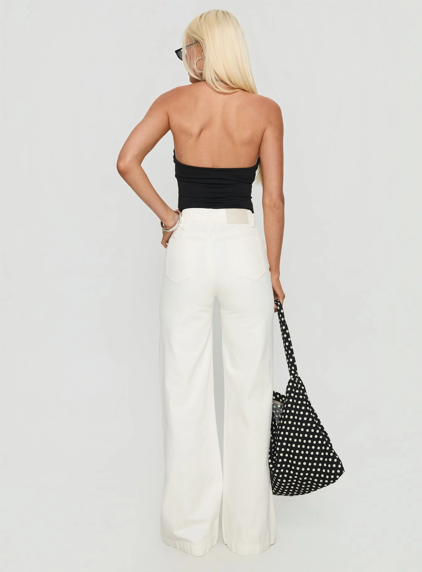 Goldie High Rise Wide Leg Jeans White - Image 5
