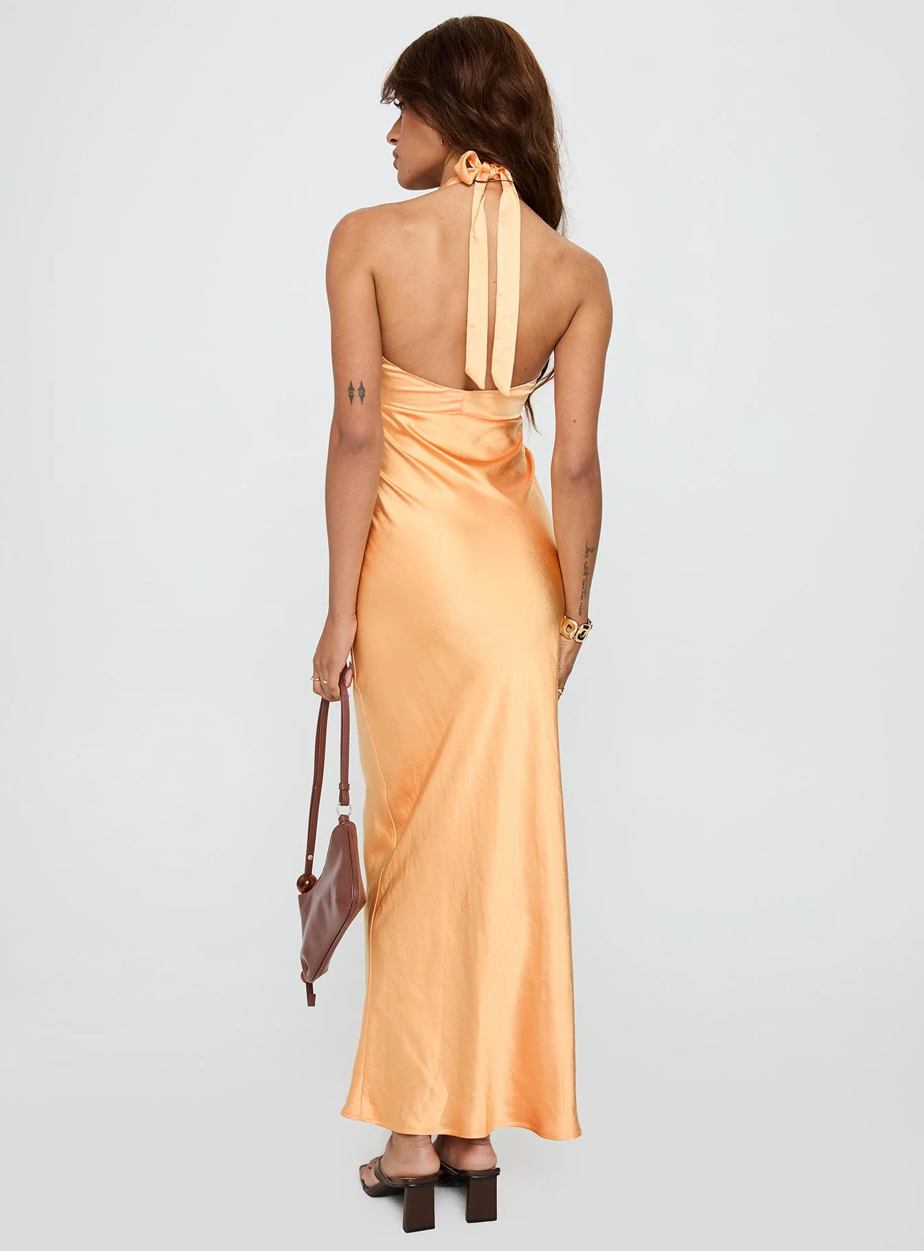 Good For You Halter Maxi Dress Orange - Image 4