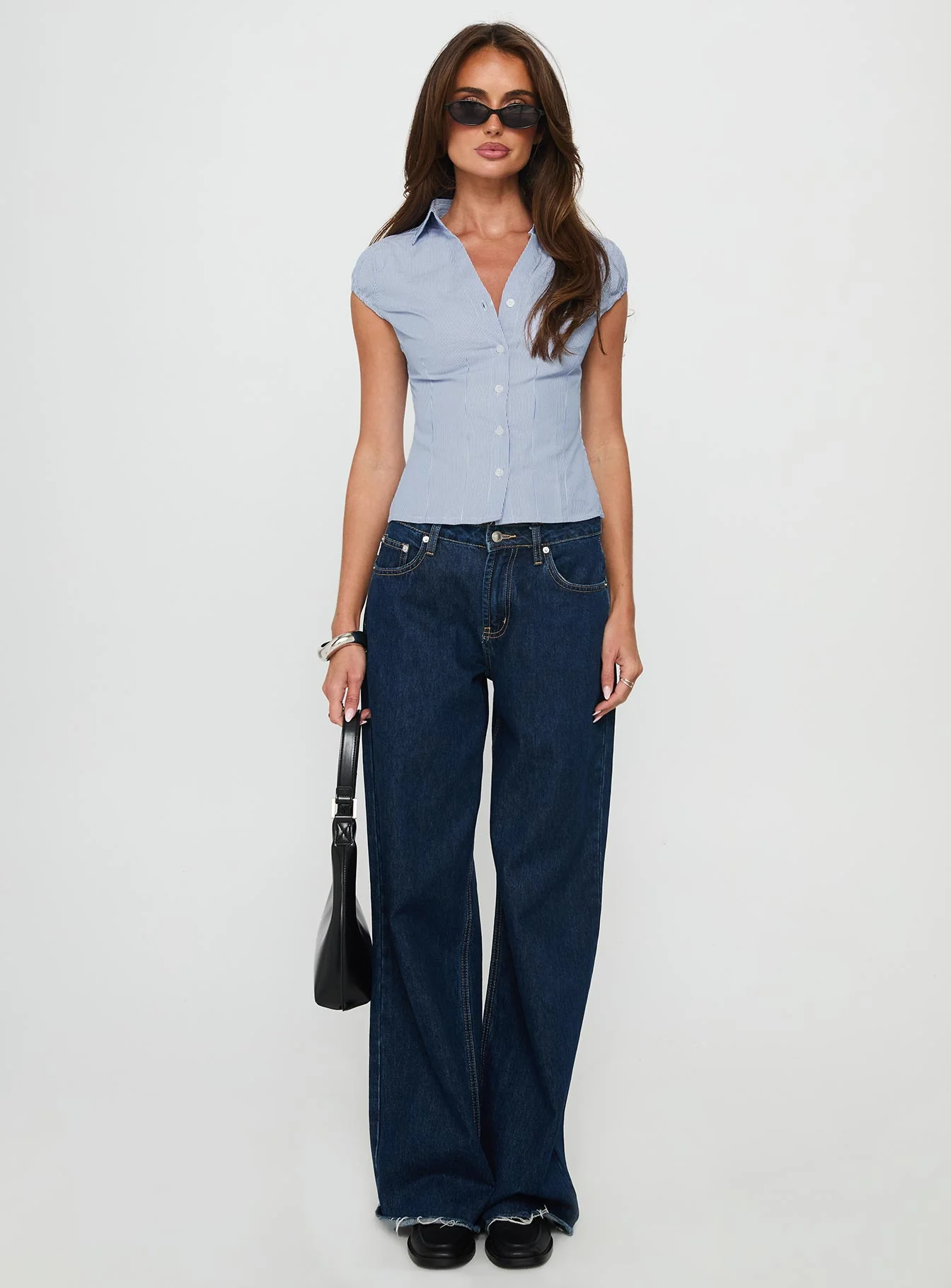 Good Reason Cap Short Sleeve Shirt Blue Stripe - Image 7