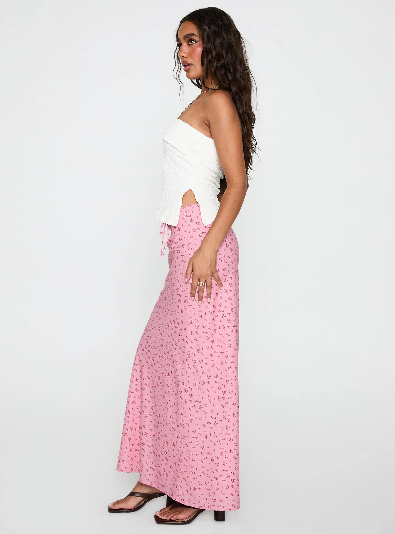 Gorgina Tie Maxi Skirt Pink Multi - Image 4