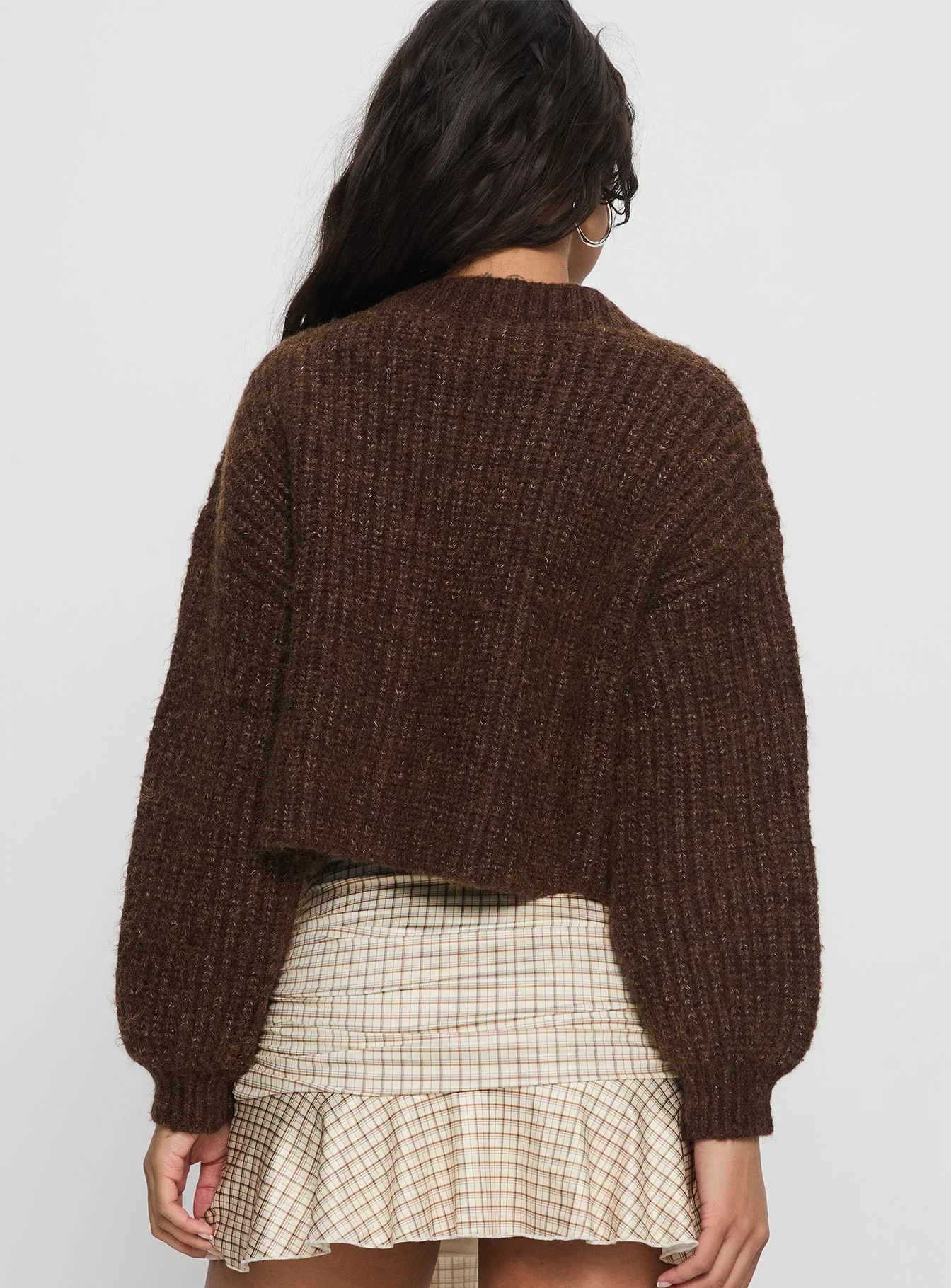 Hadly Knit Cardigan Brown - Image 5