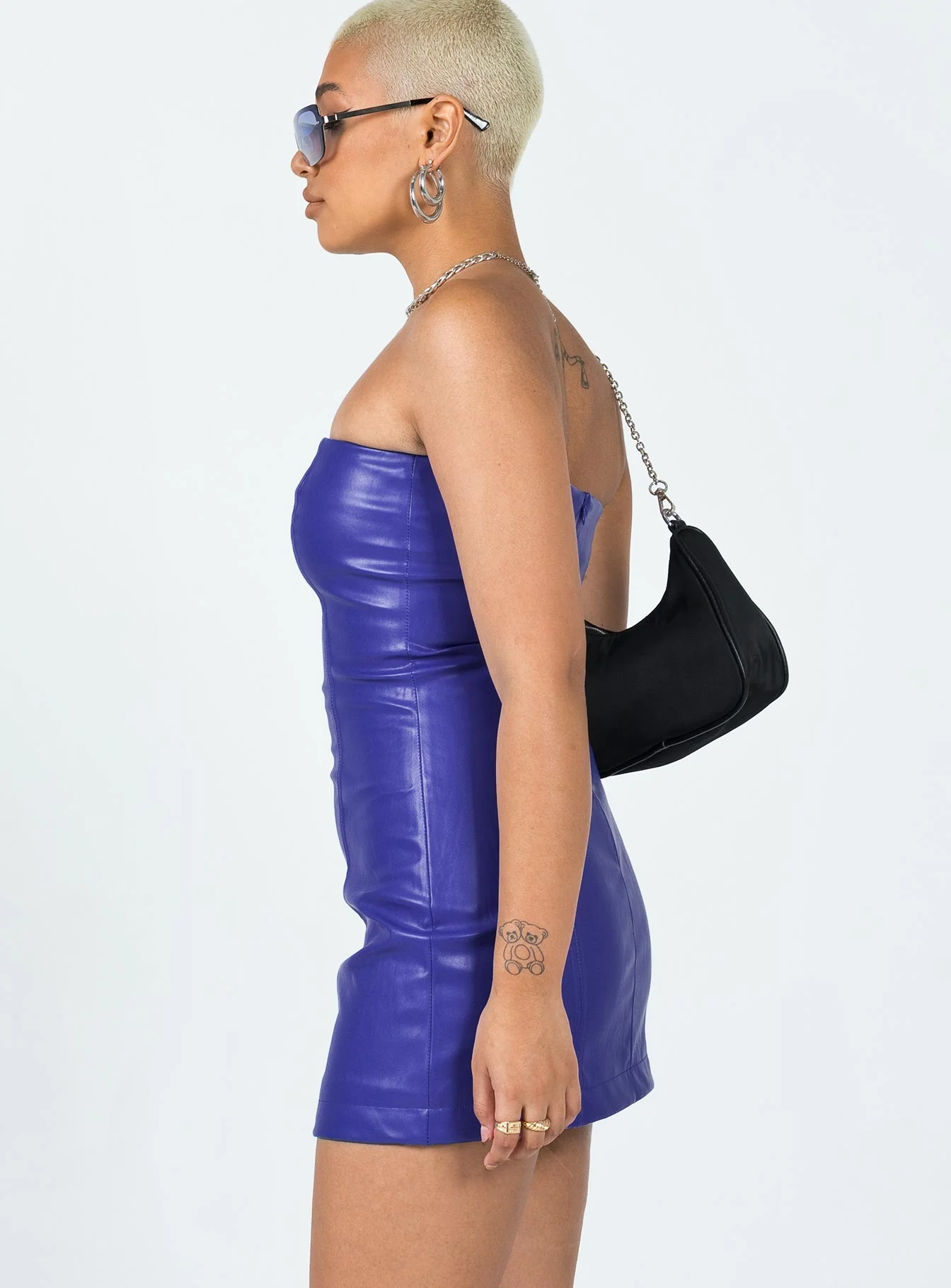 Hailey Strapless Mini Dress Blue - Image 5