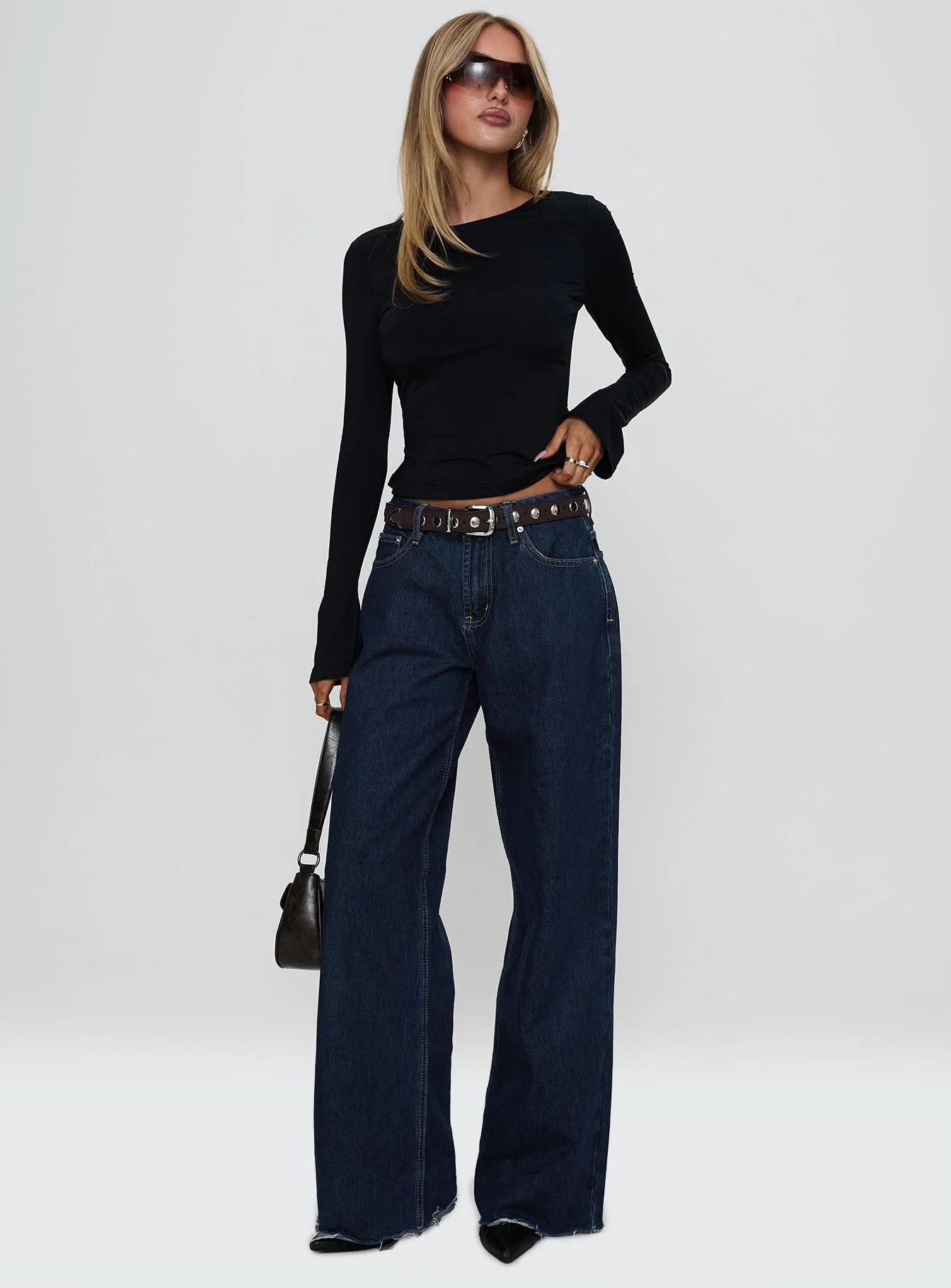 Harpur Long Sleeve Backless Top Black - Image 3