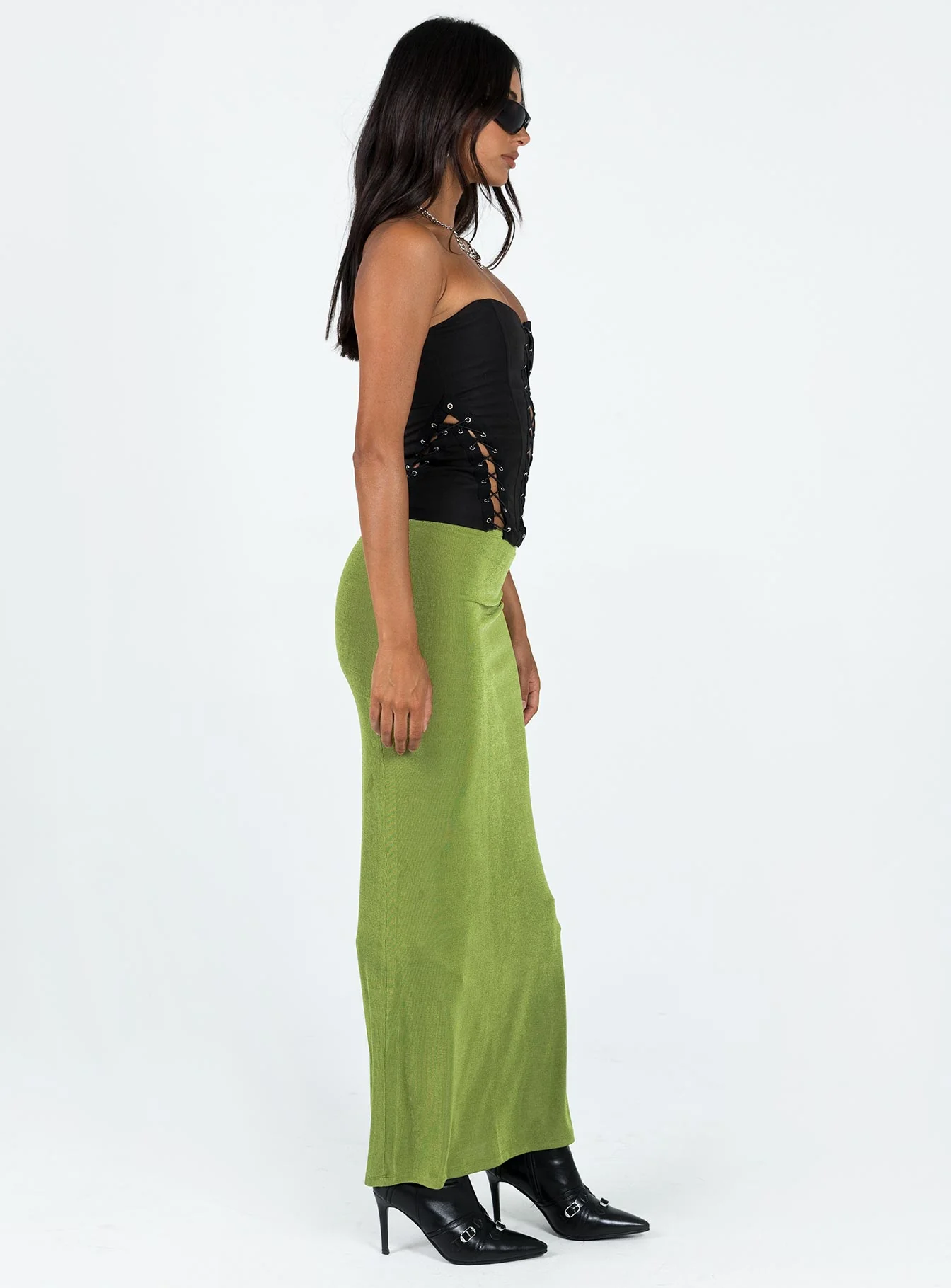 Harriette Maxi Skirt Green - Image 4