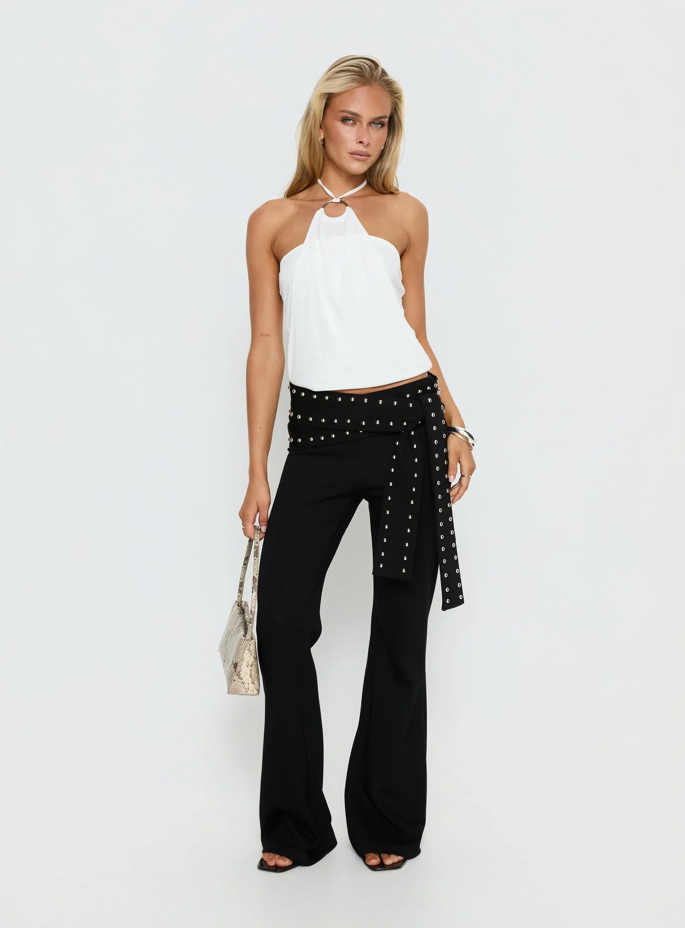 Hedlea Draped Ring Detail Top White - Image 3