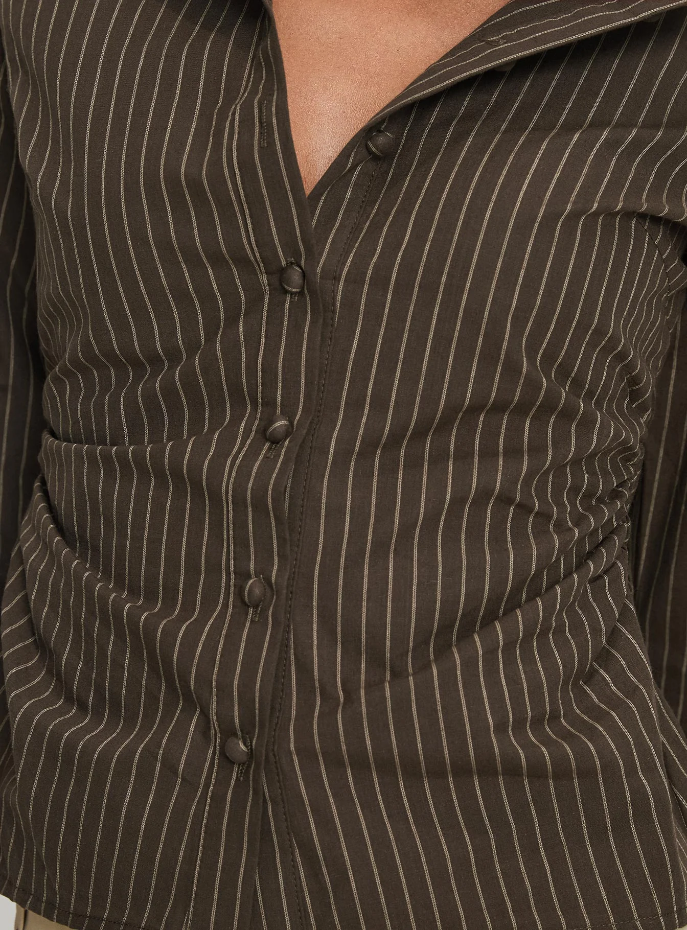 Held My Hand Long Sleeve Top Brown Stripe - Image 6