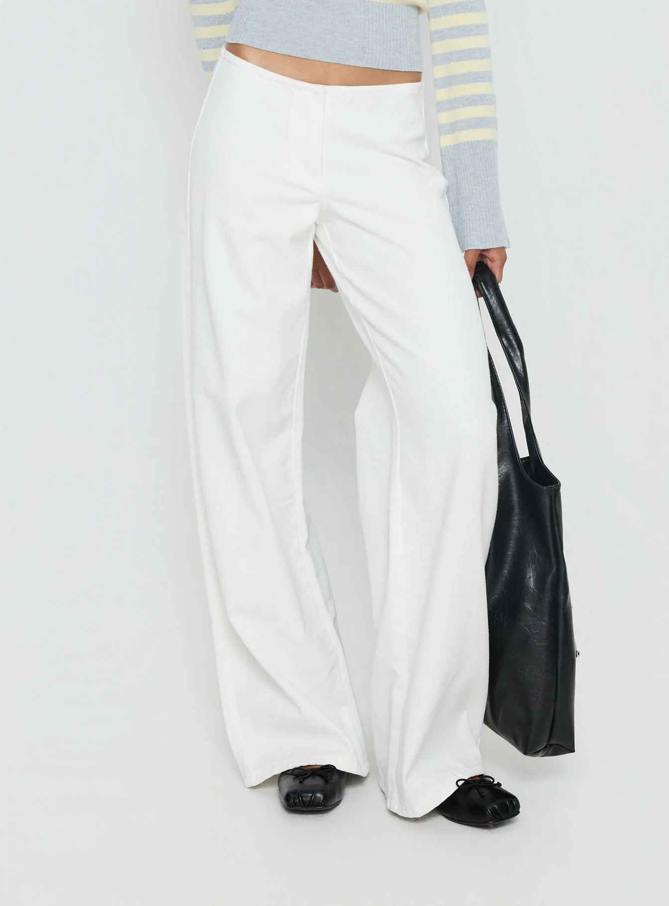 Hereos Mid Rise Baggy Leg Jeans White - Image 2