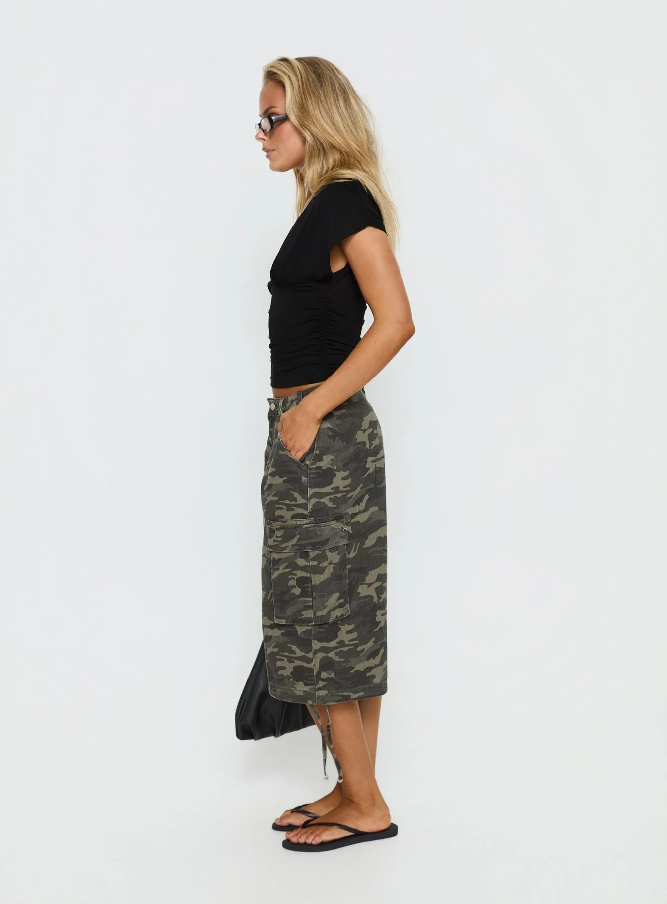 Hudsen Longline Cargo Shorts Camo - Image 4