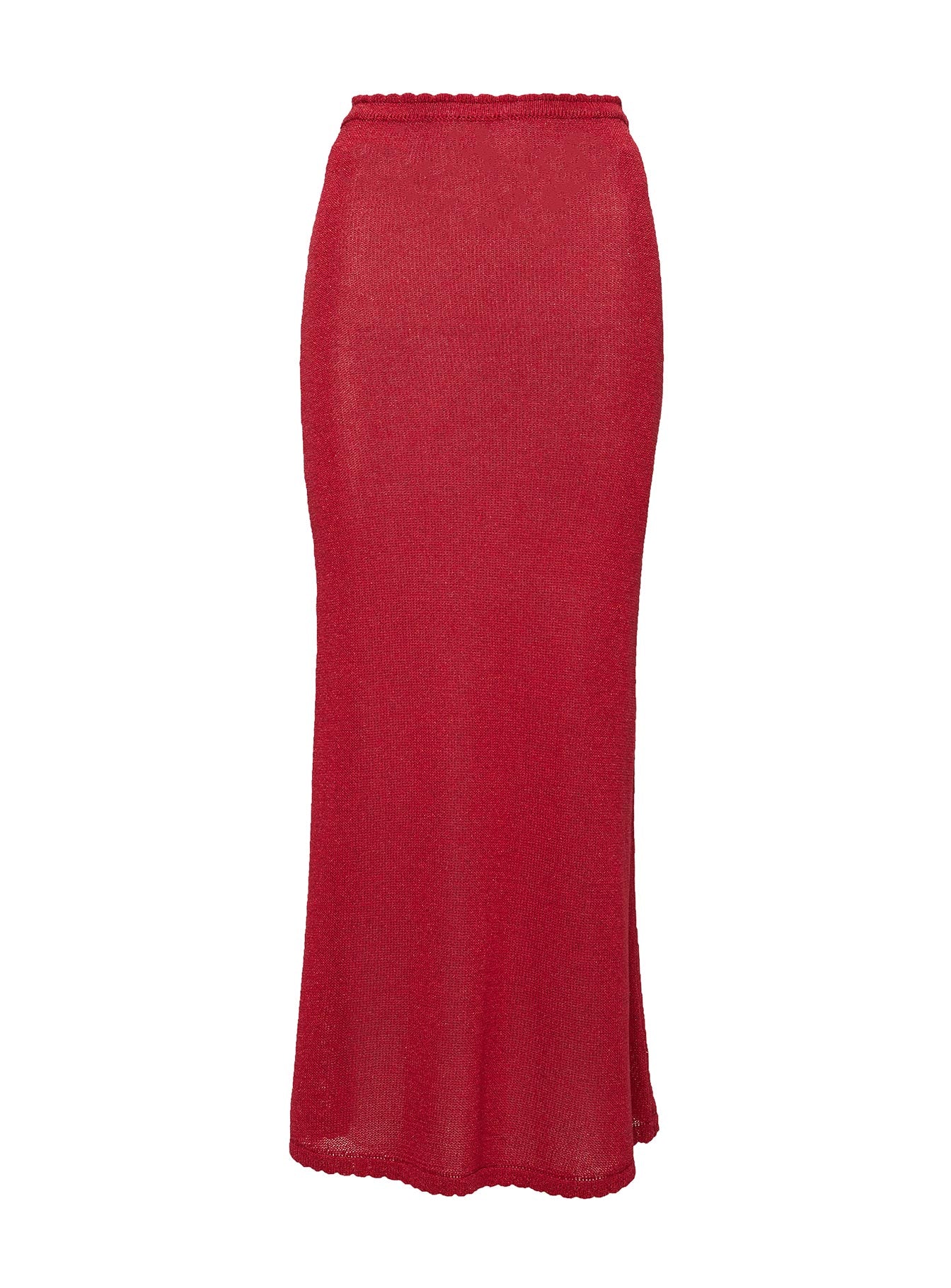 Hugs & Kisses Knit Maxi Skirt Red - Image 8