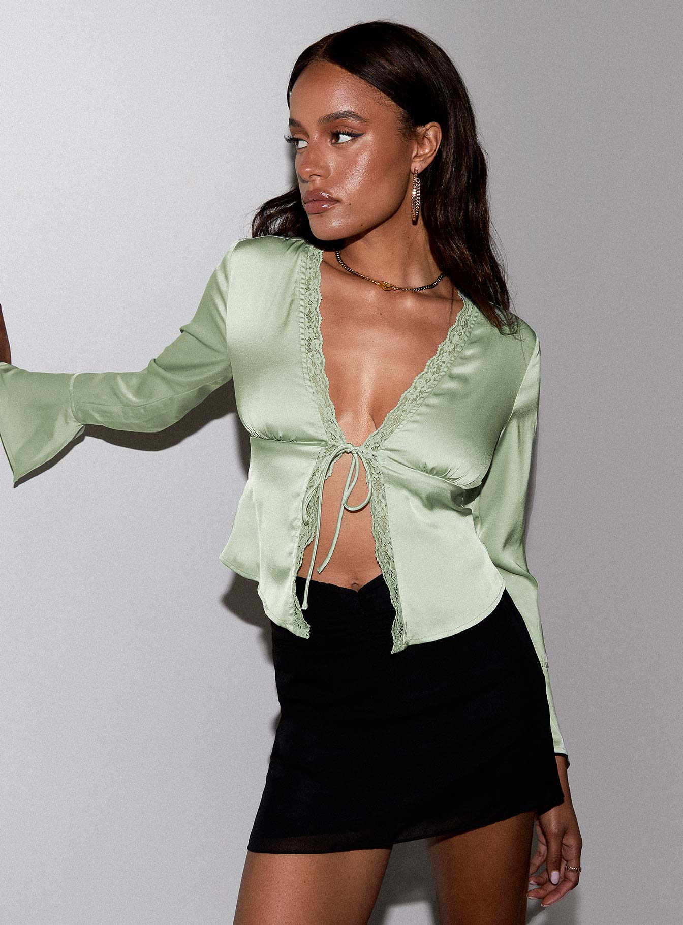 Hunton Long Sleeve Top Green - Image 6