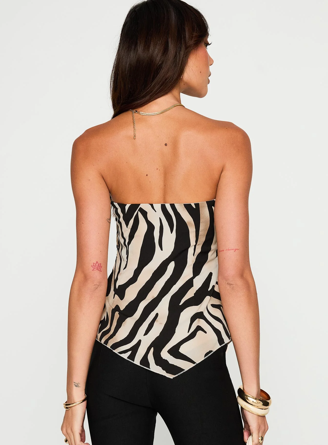I Wonder Strapless Cut Out Top Tiger - Image 5