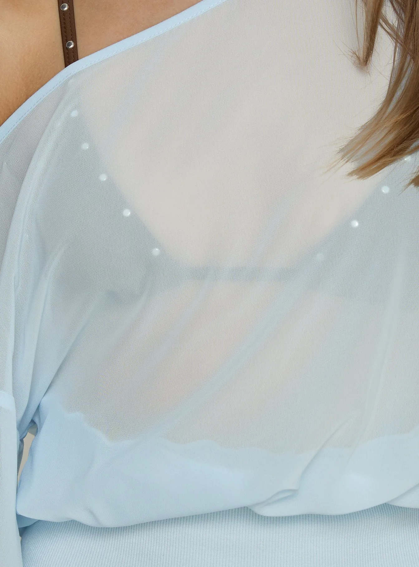 Idalina Slouchy Chiffon Top Blue - Image 6