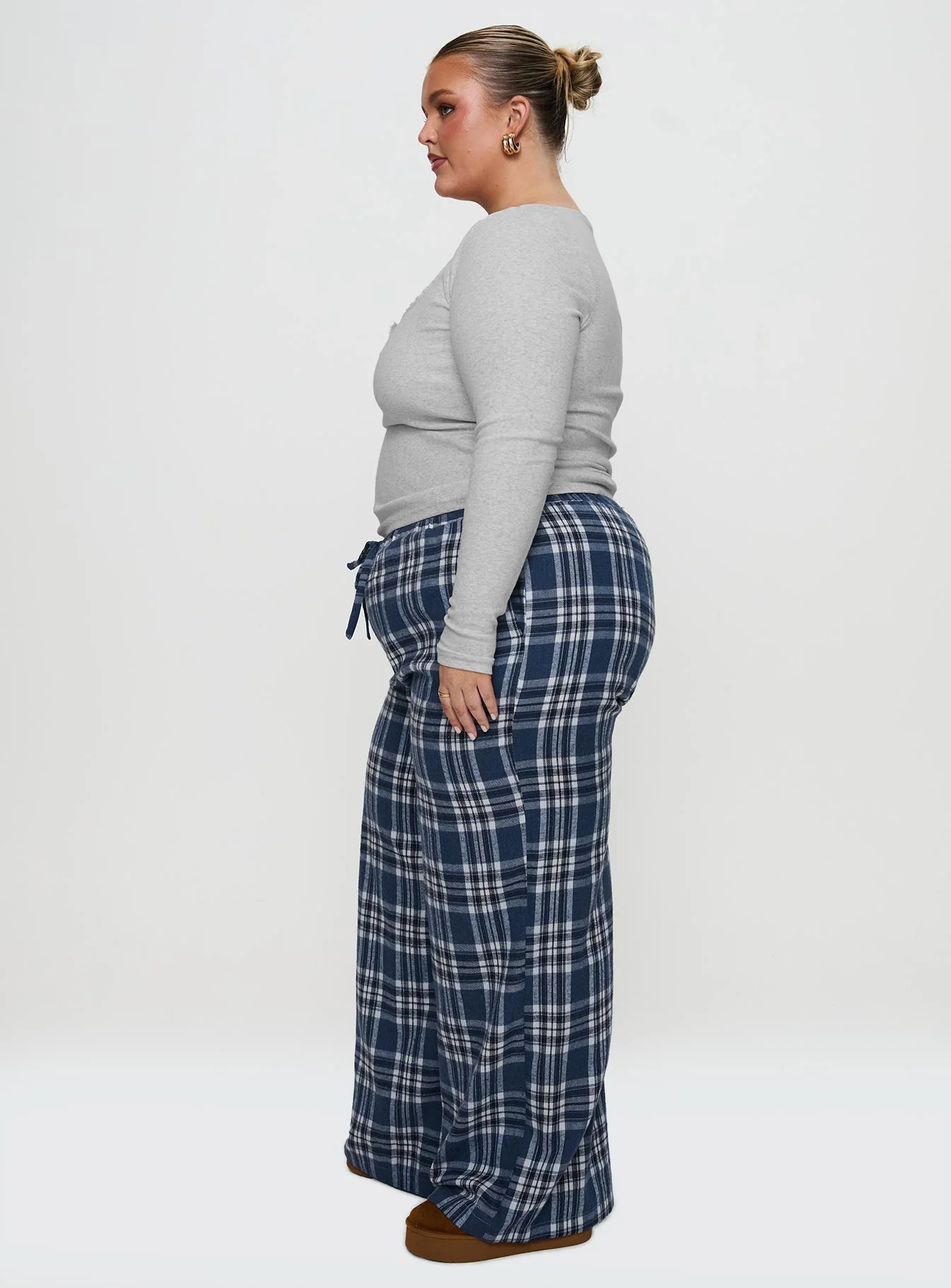 In The Morning Sleep Pant Blue Check Curve - Image 4