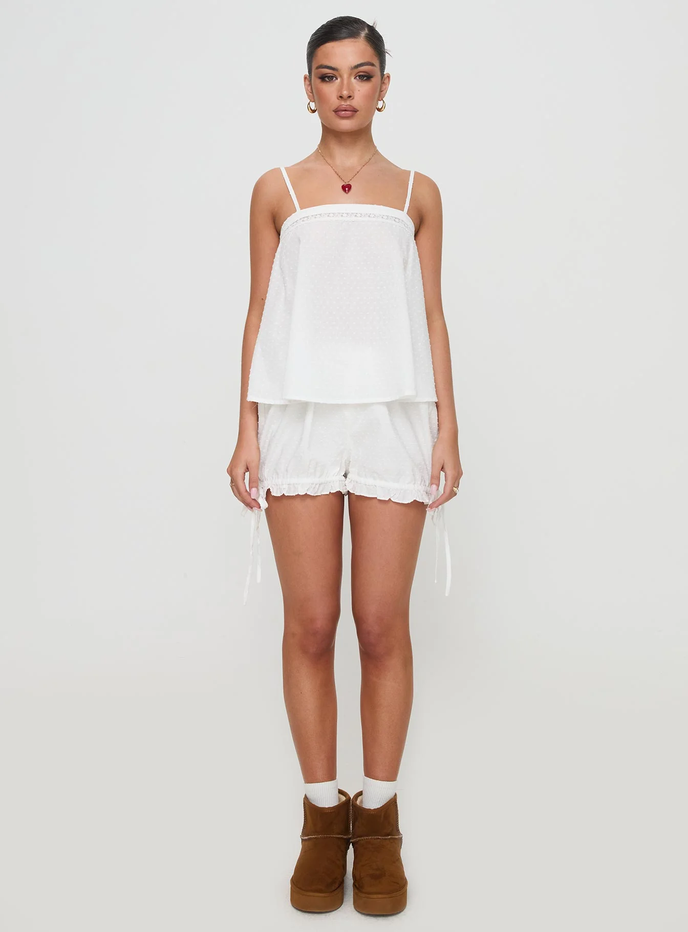 Invisible String Lace Sleep Top White - Image 7