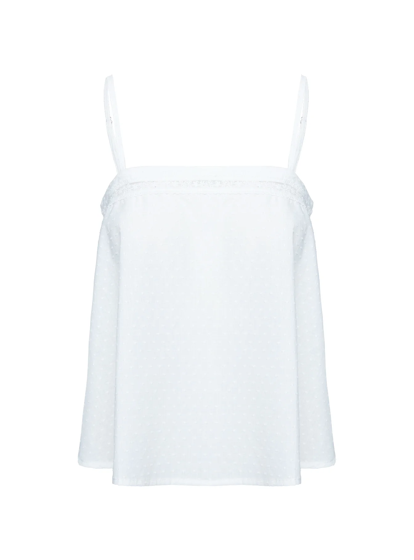 Invisible String Lace Sleep Top White - Image 9