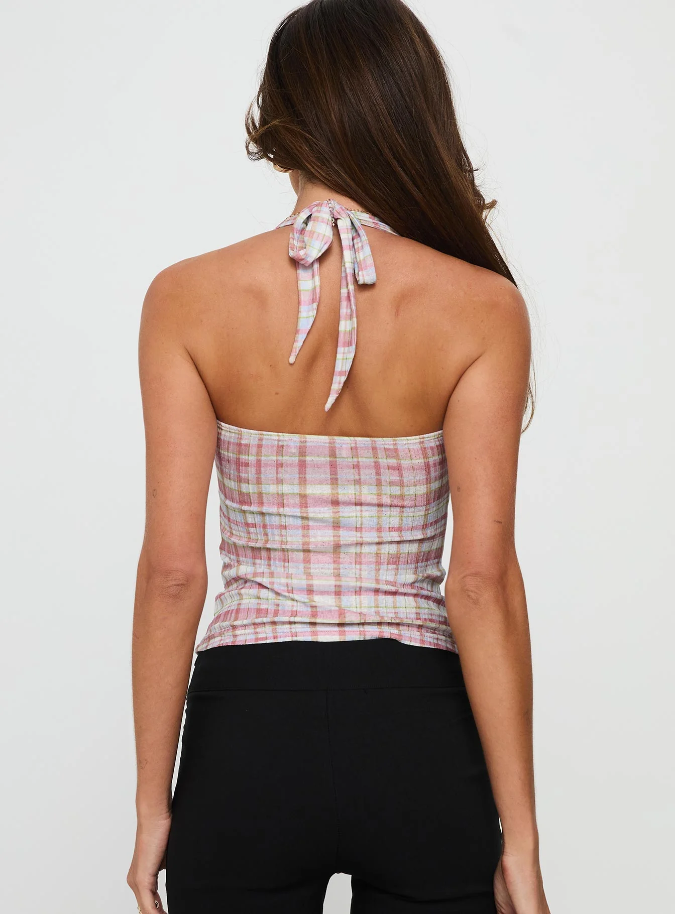 Isabetta Halter Top Pink Check - Image 5
