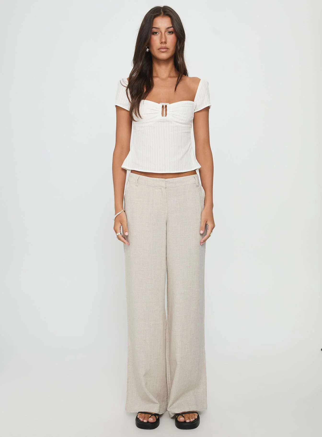 Isabetta Short Sleeve Top White - Image 7