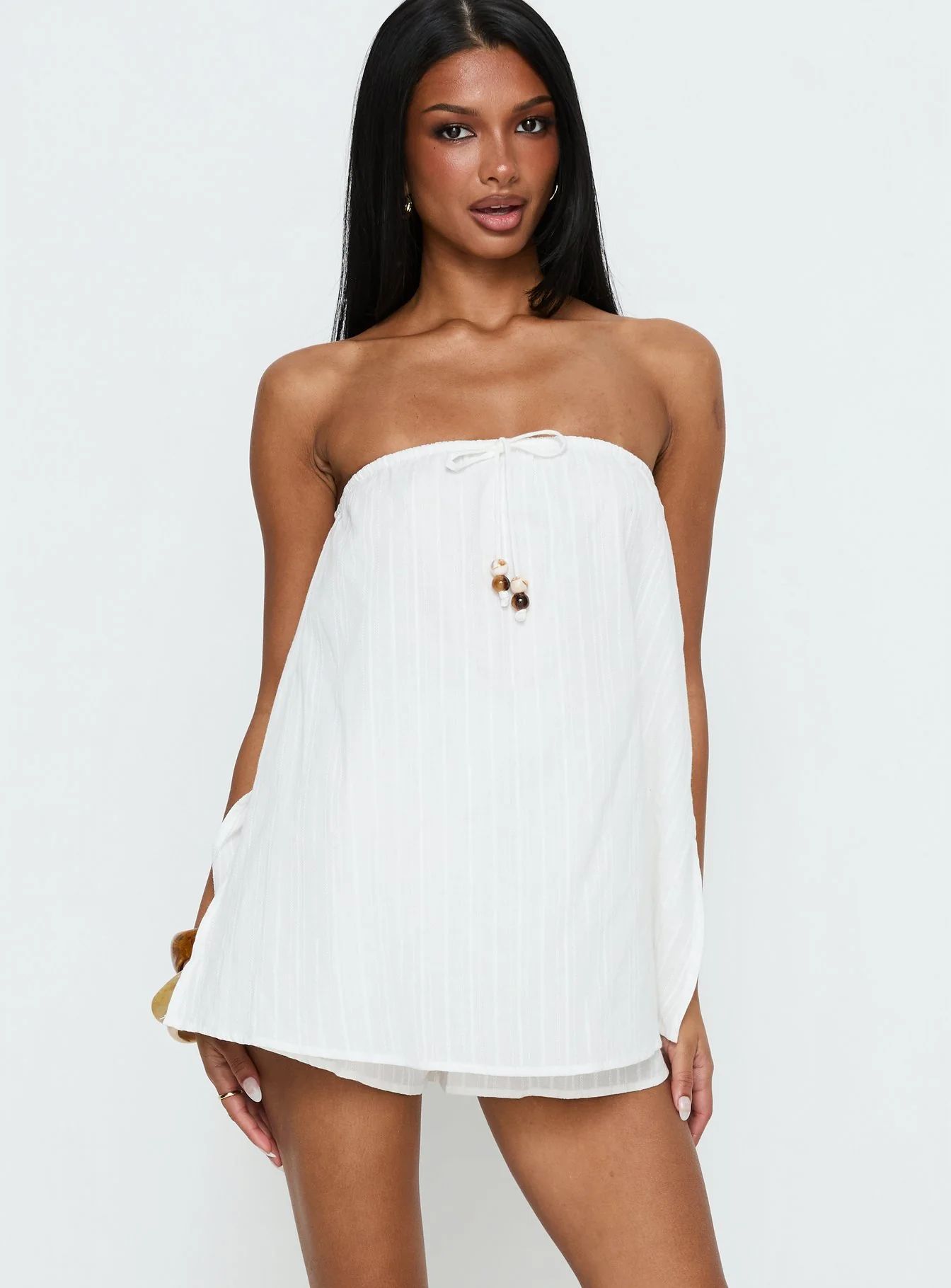 Isafelia Strapless Playsuit Off White - Image 2