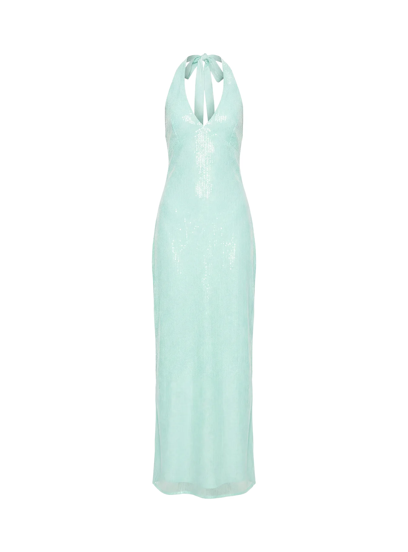 Isanna Halter Sequin Maxi Dress Jelly Mint - Image 12