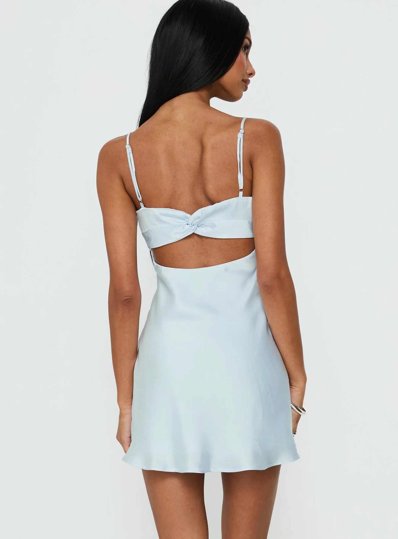 Iseabal V Neck Mini Dress Ice Blue - Image 4