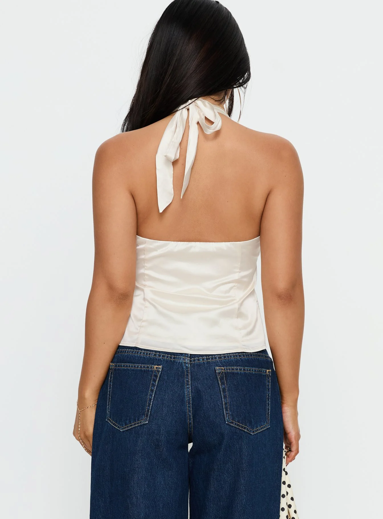 Isolda Satin Halter Top Cream - Image 5