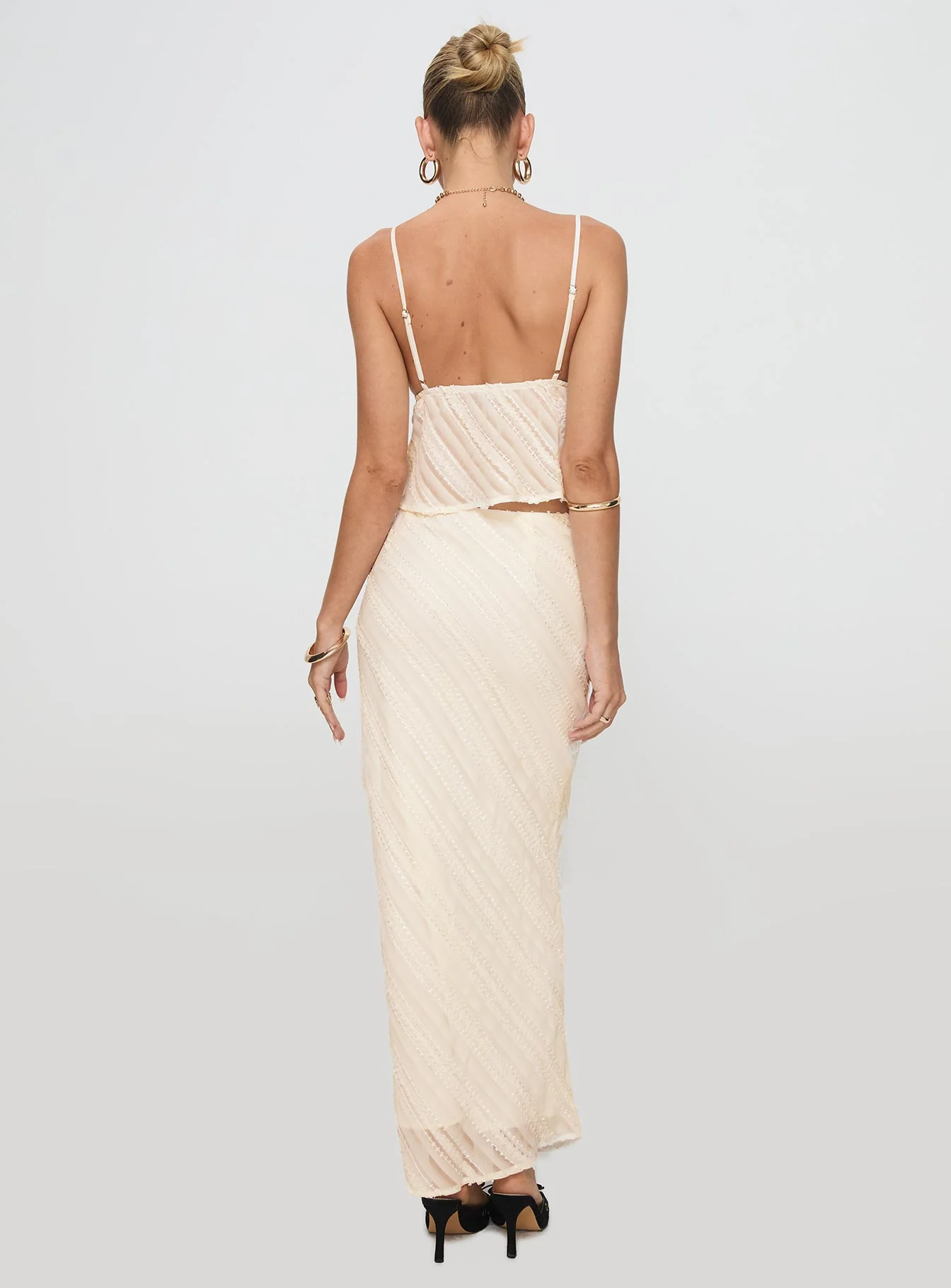 Jacintha Maxi Skirt Cream - Image 5