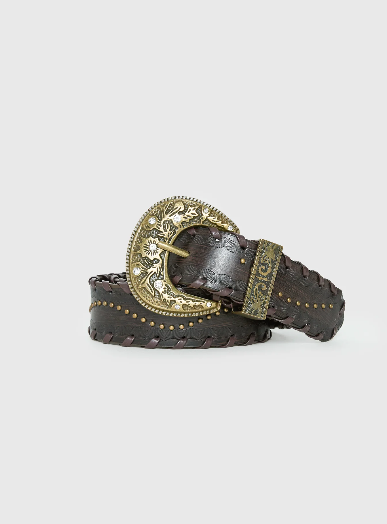 Jacklin Woven Belt Brown / Gold - Image 2