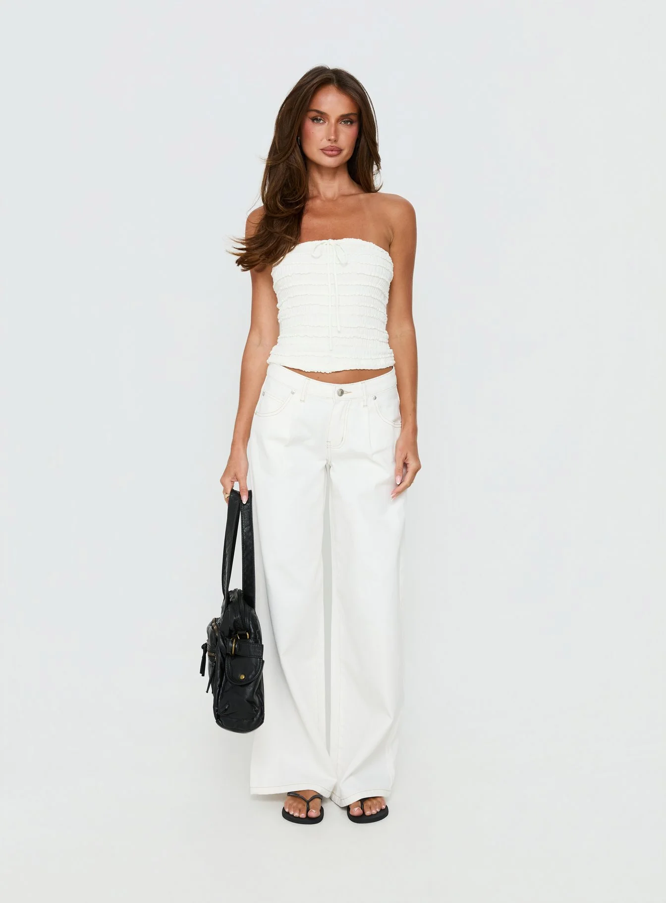Jaima Textured Strapless Top Cream - Image 7