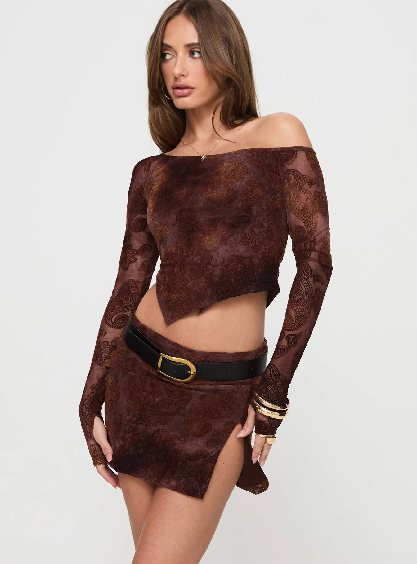 Jalis One Shoulder Set Paisley - Image 2
