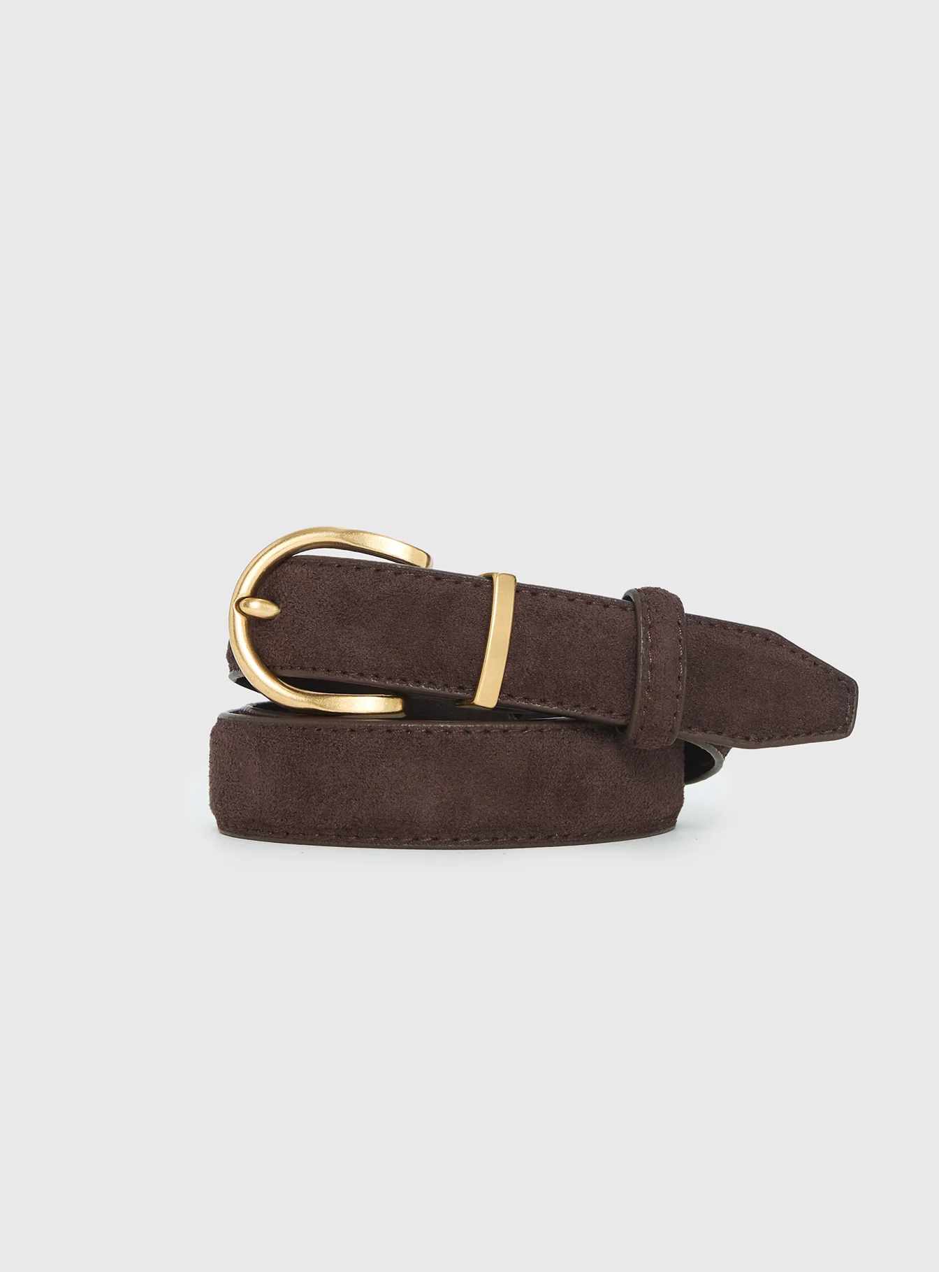 Jaslynn Faux Suede Belt Brown - Image 2