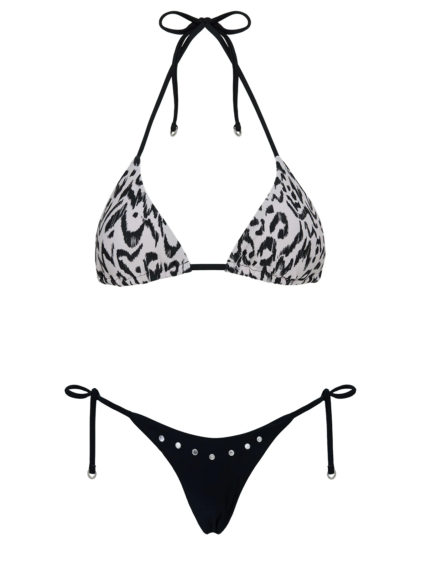 Jenner Triangle Bikini Top Mono Zebra - Image 5