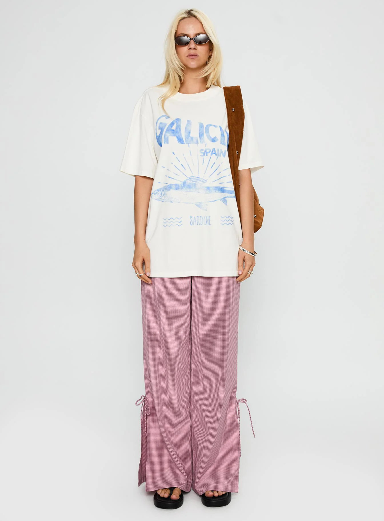 Jinxie Tie Side Pants Pink Gingham - Image 7