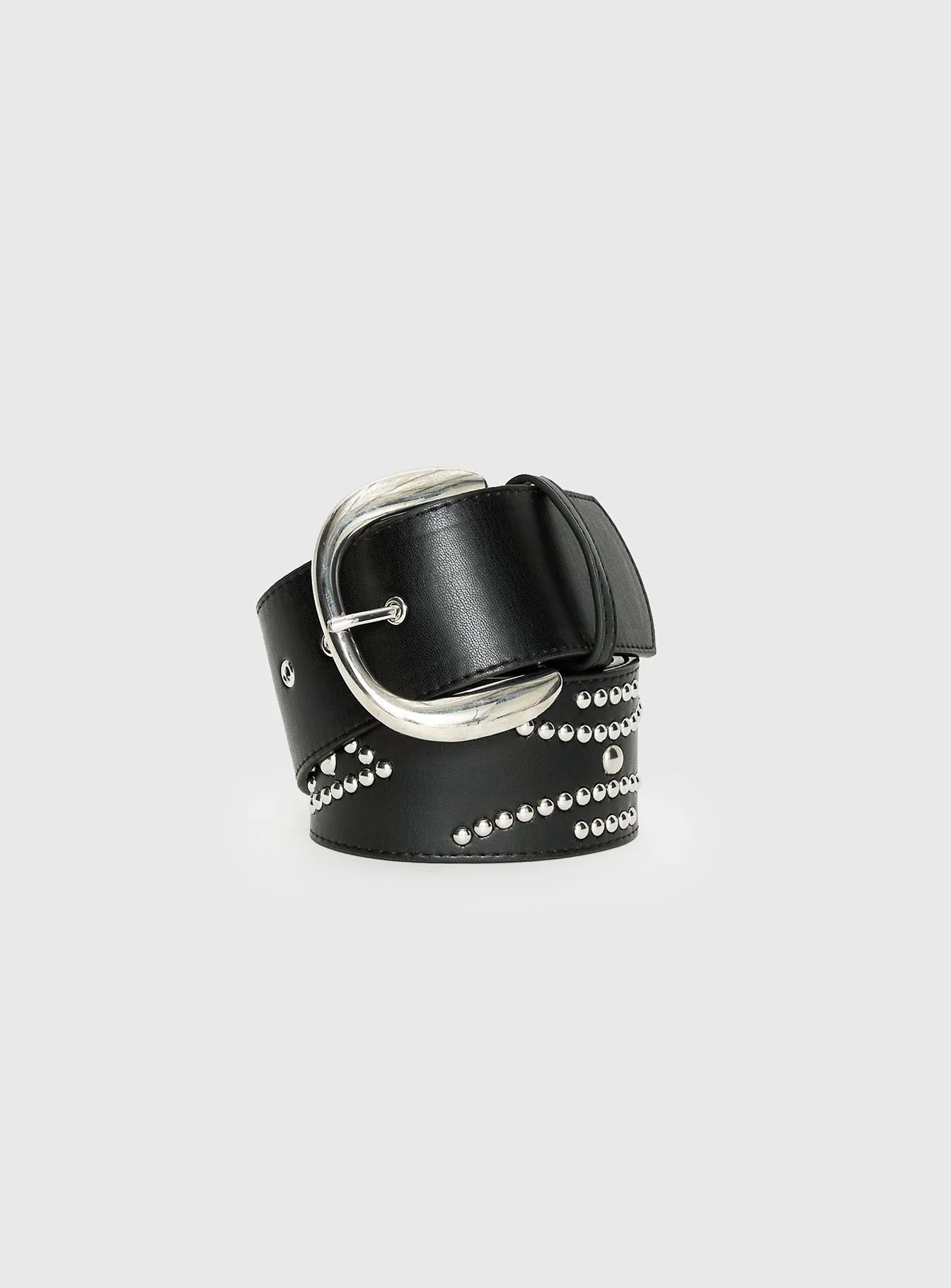 Jordynne Studded Faux Leather Belt Black / Silver - Image 2