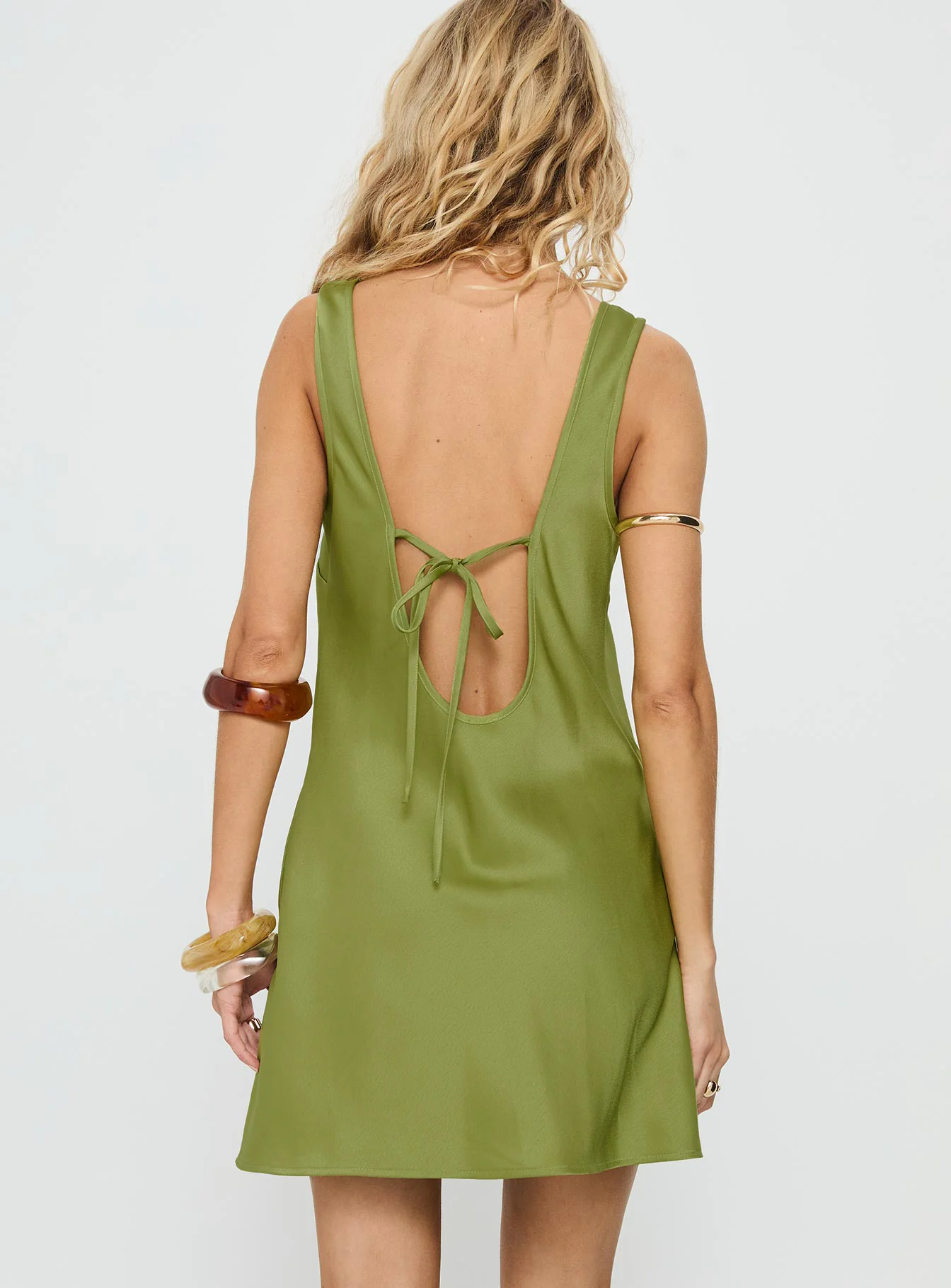 Kalyssia Tie Back Shift Mini Dress Green - Image 5