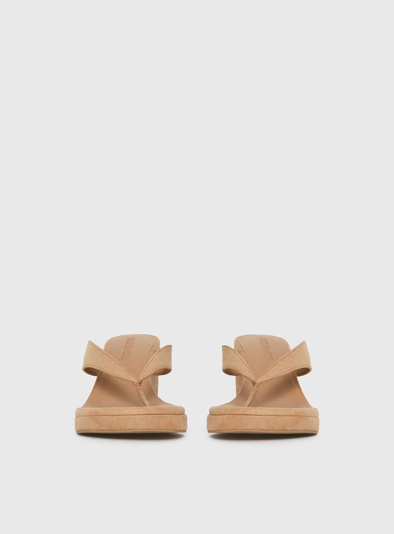 Kamiko Wedged Heels Tan Faux Suede - Image 3