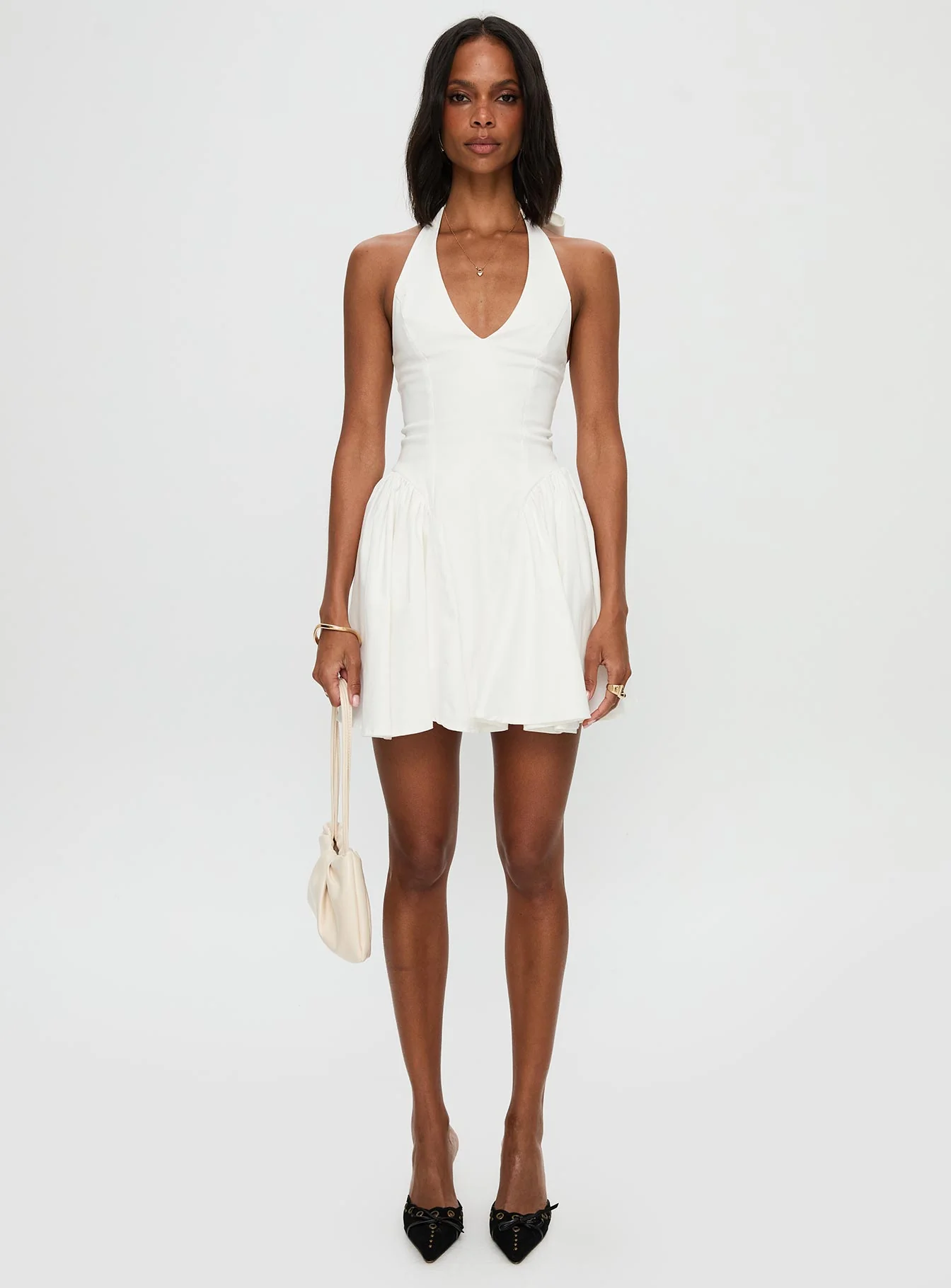 Karisse Halter Mini Dress White - Image 7