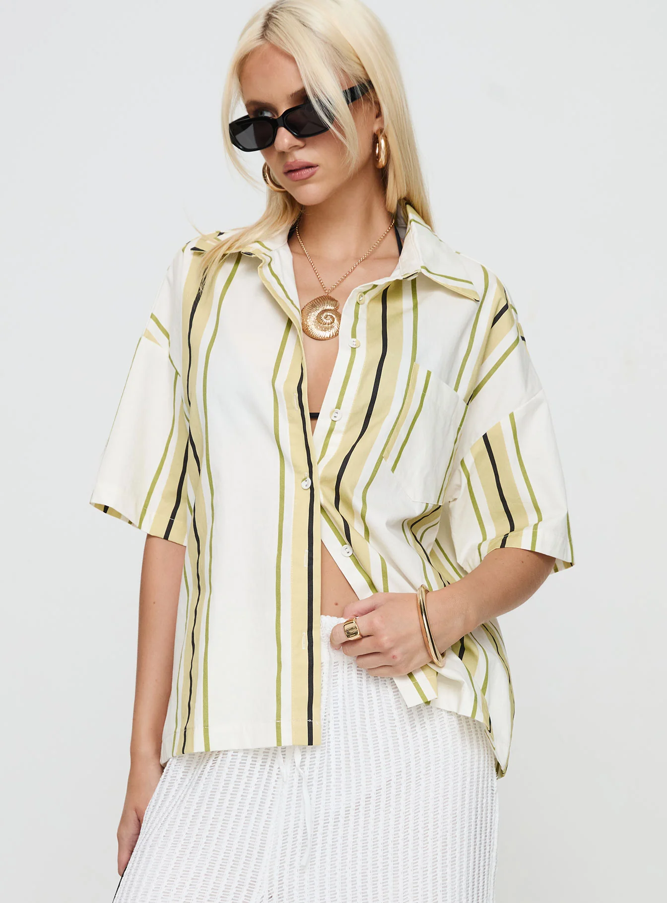 Karyn Top White / Yellow Stripe - Image 2