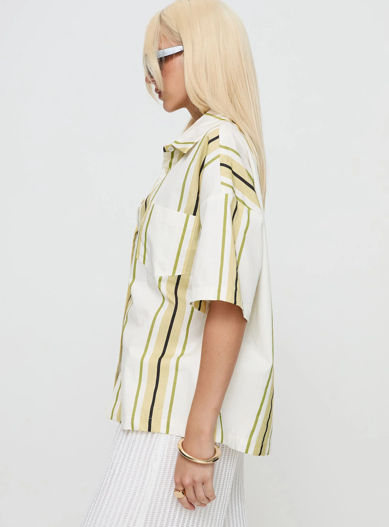 Karyn Top White / Yellow Stripe - Image 4