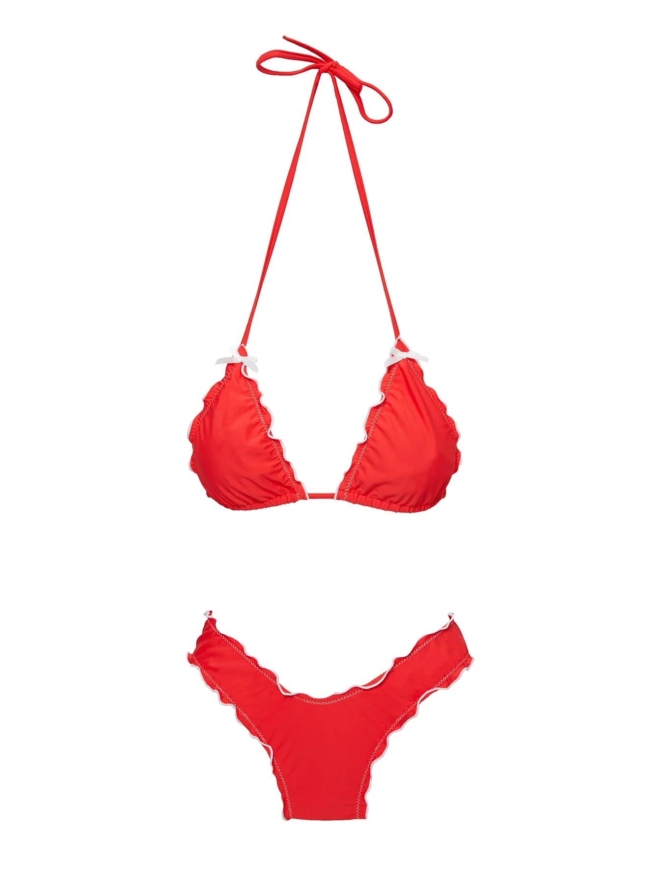 Kathrine High Cut Cheeky Bikini Bottom Red - Image 6