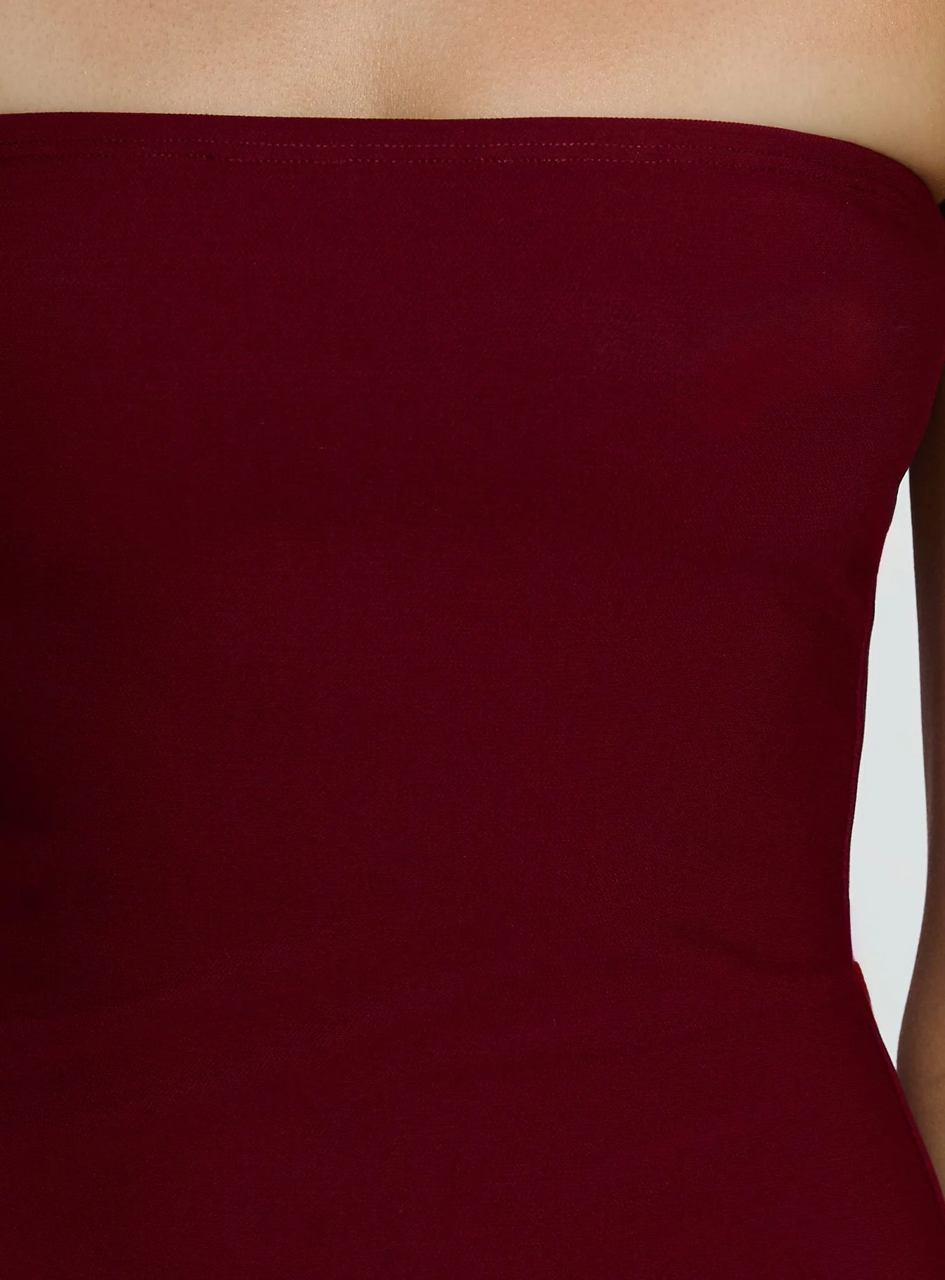 Keyana Strapless Tassel Mini Dress Burgundy - Image 6
