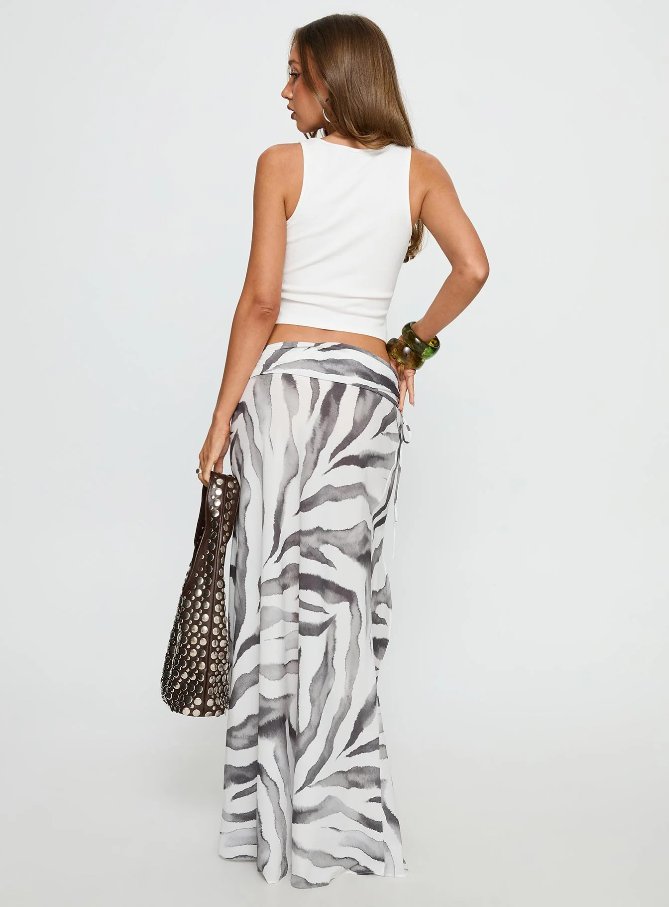 Kiden Split Maxi Skirt Zebra - Image 6