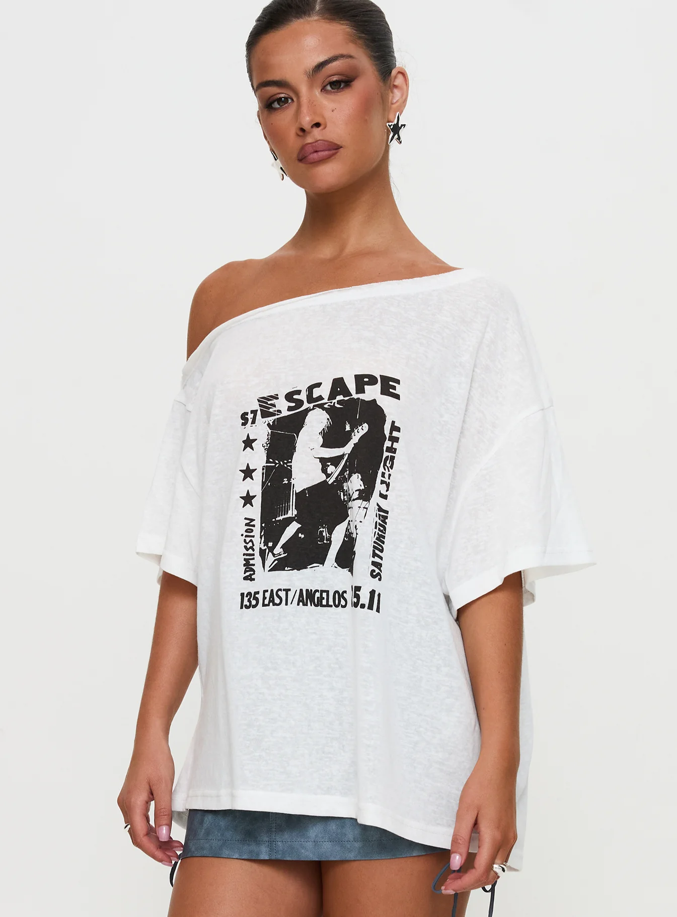Kippa Off The Shoulder Tee White - Image 5