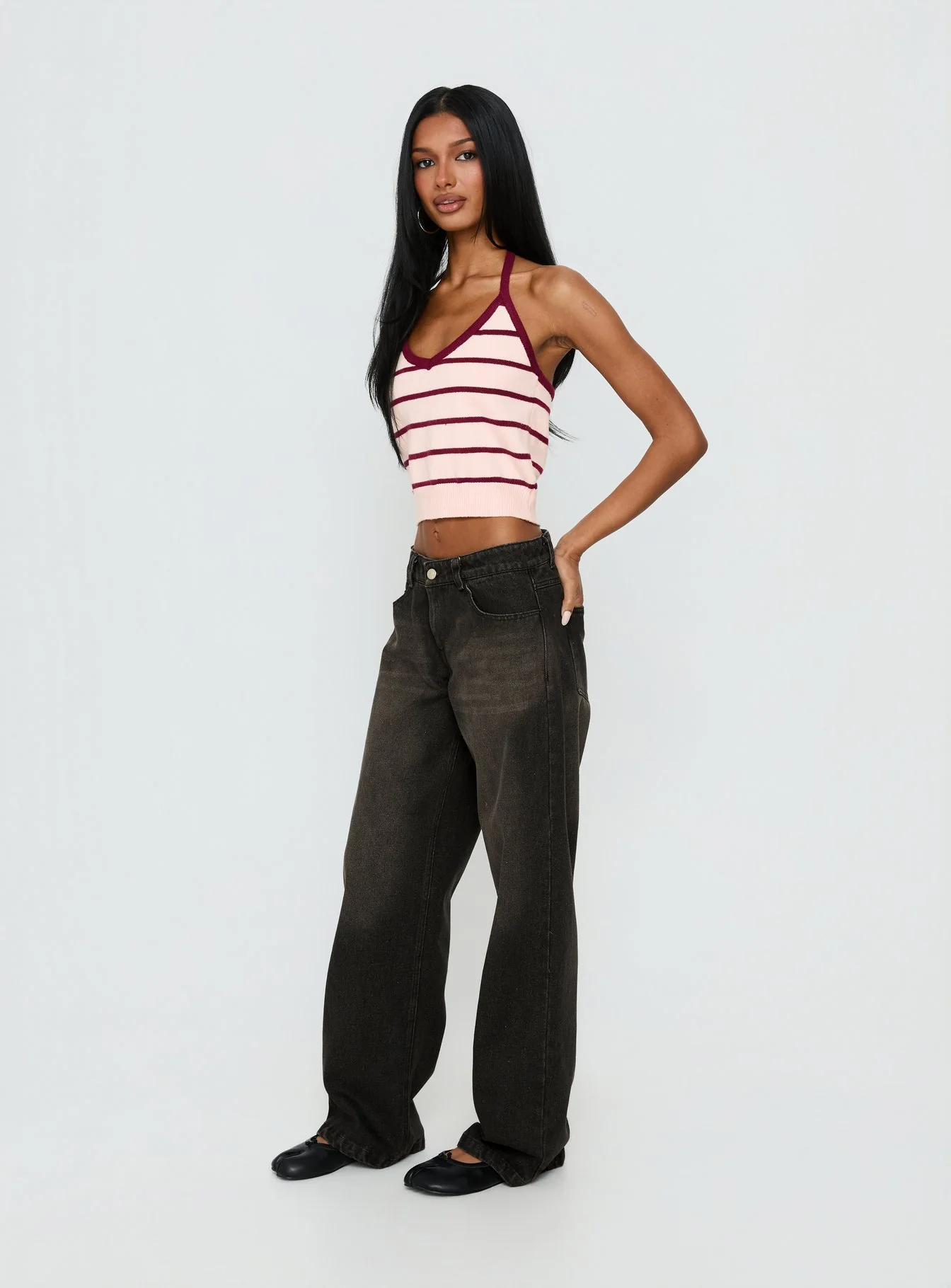 Korinne Low Rise Baggy Jeans Washed Charcoal - Image 3