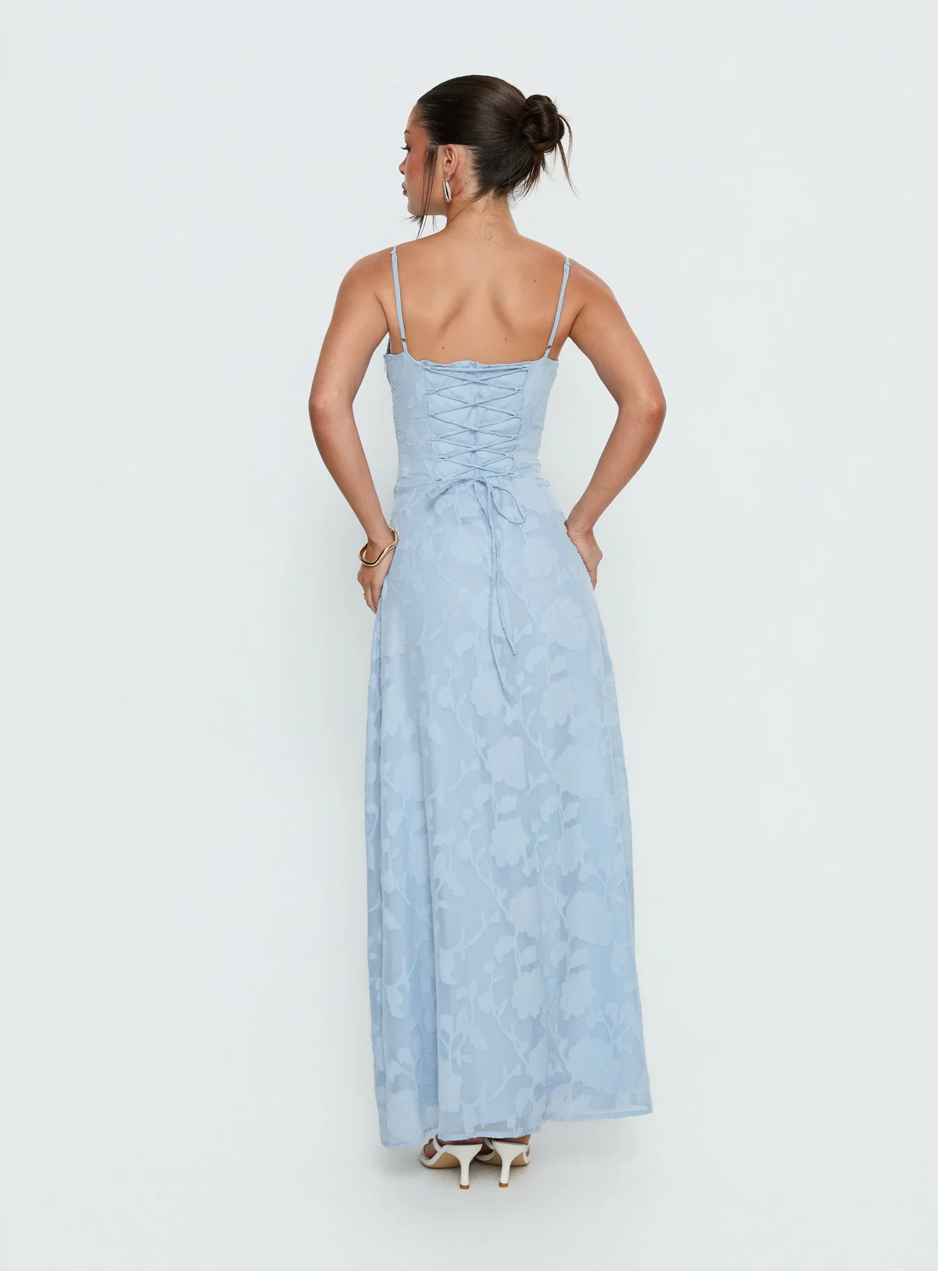 Members Only Maxi Dress Blue Burnout - Image 4
