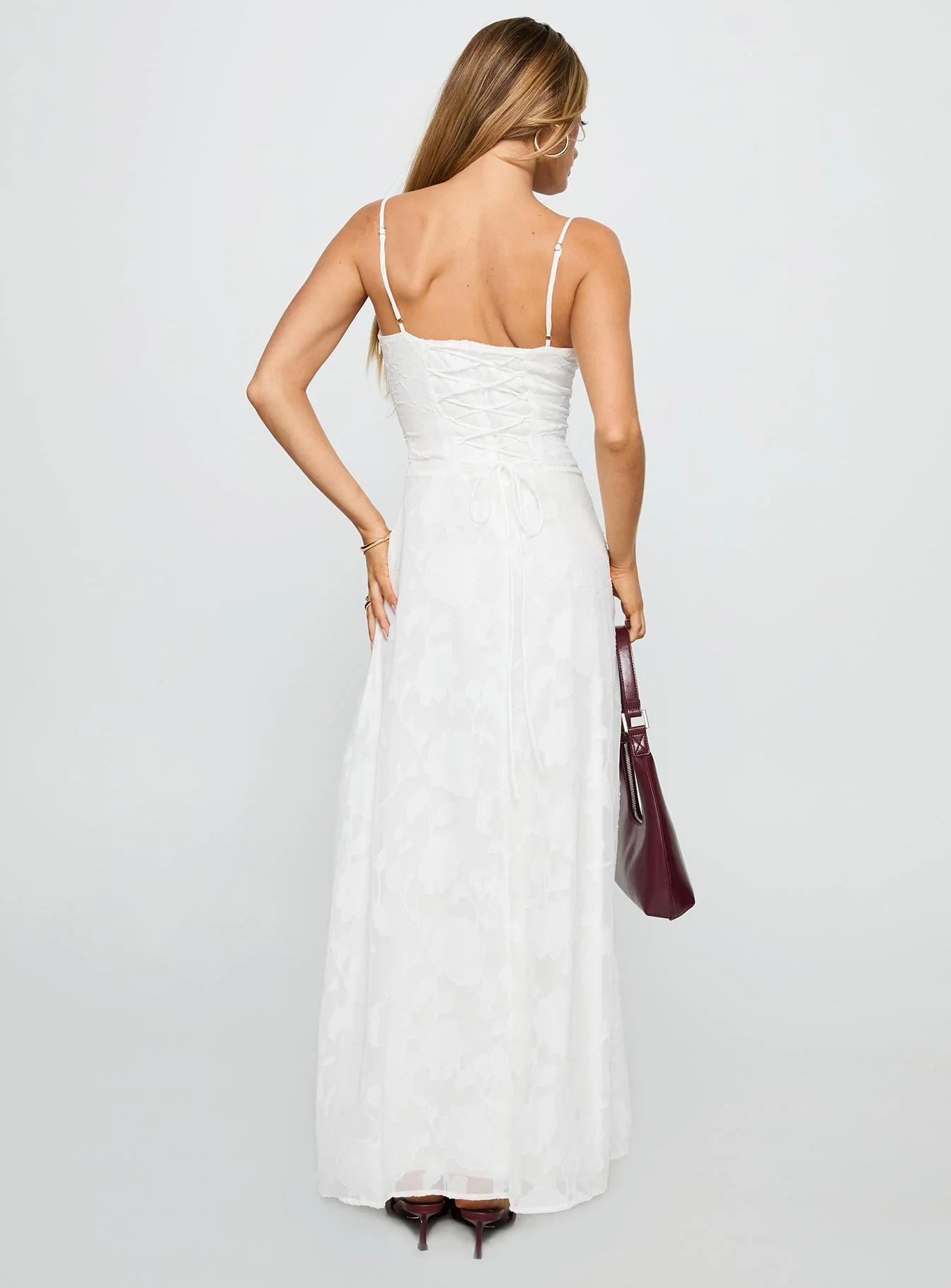 Members Only Maxi Dress White Burnout - Image 5
