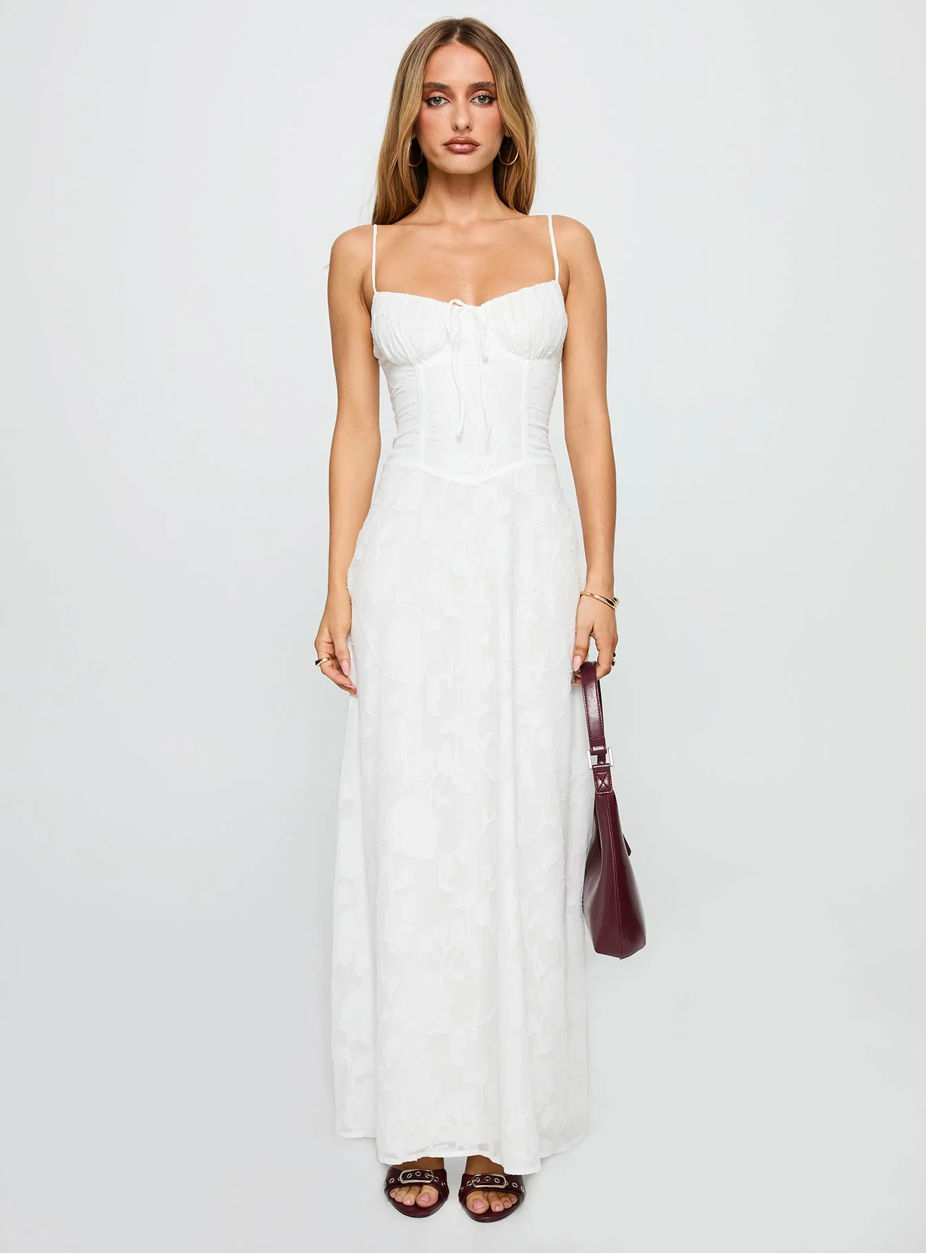 Members Only Maxi Dress White Burnout - Image 7
